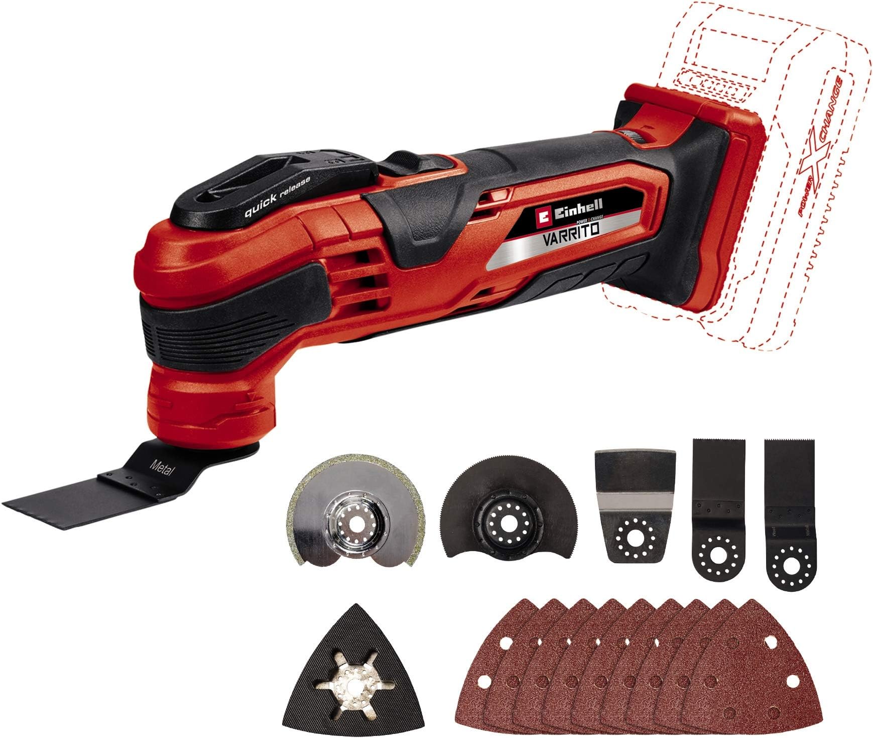 4465160 Varrito Power X-Change Cordless Multi Tool - Supplied Without Battery & Charger, 16.7 cm*26.8 cm*7.5 cm