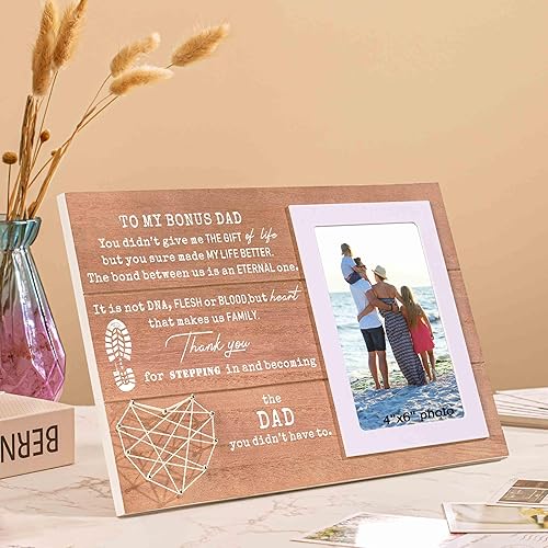 Miniatura 2 de Marco de fotos para el día del padre, regalo para padrastro, regalo de regalo para papá de parte de hija, hijo, cumpleaños, Navidad, regalo de boda