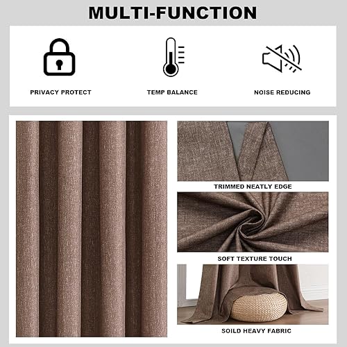 Miniatura 6 de Cortinas opacas de 84 pulgadas de largo, juego de 2 paneles de cortinas largas con aislamiento térmico, cortinas de oscurecimiento de la habitación