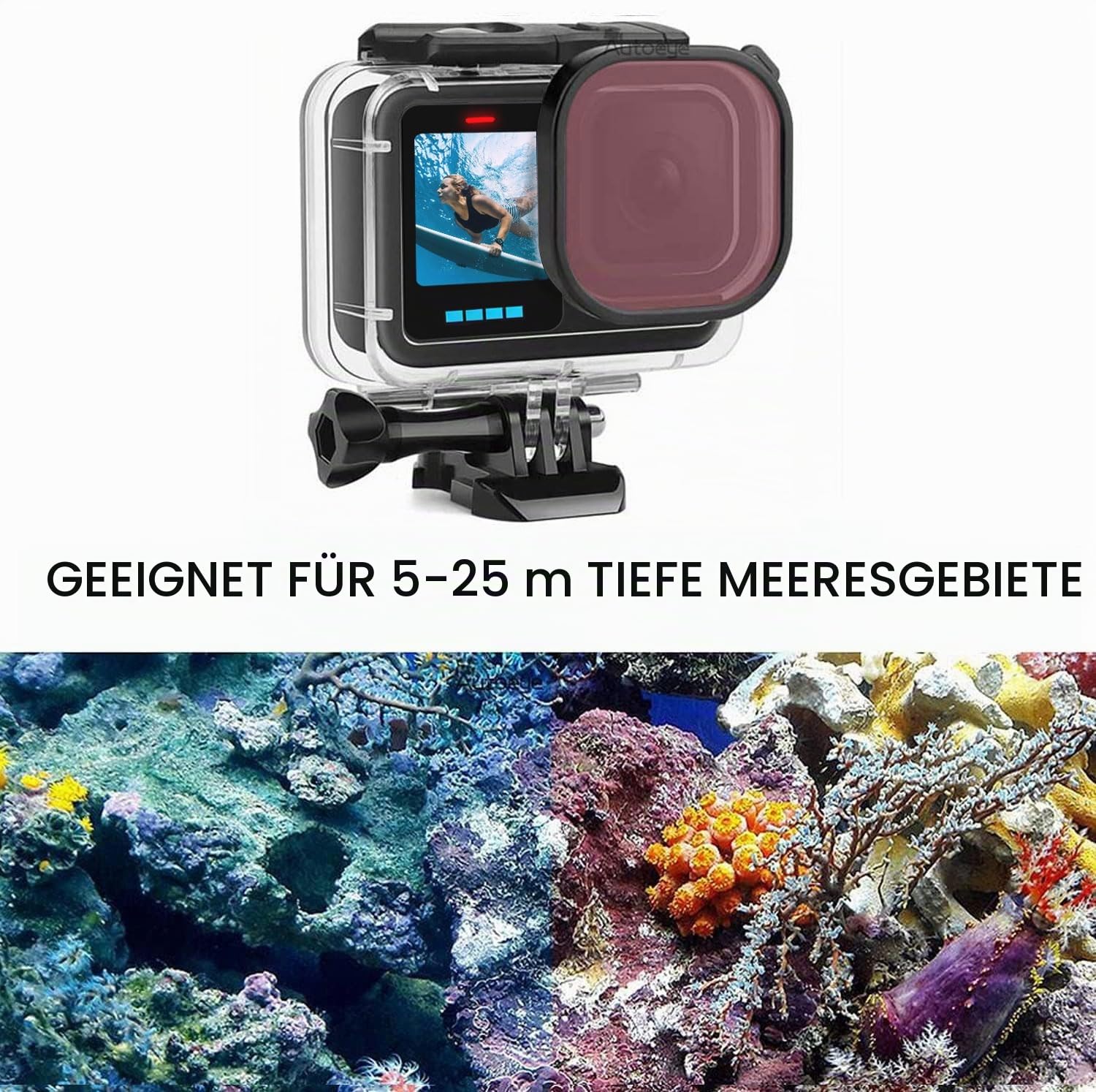 FitStill Wasserdichtes Unterwassergehäuse für GoPro Hero 13/12/11/10/9 Black, 60M Tauchset mit Schwimmendem Griff
