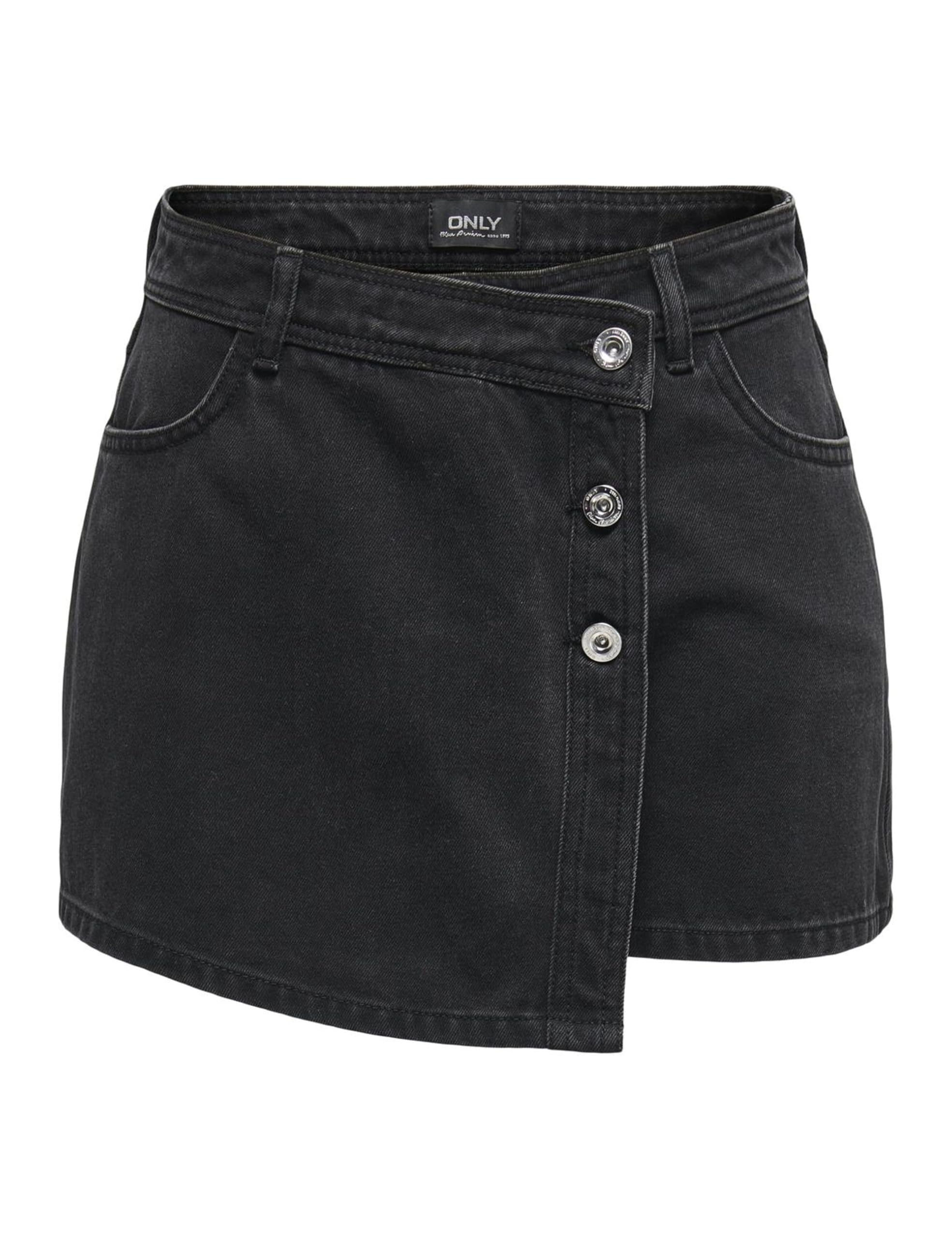 ONLY Onllesly Reg Lb DNM Bj Noos Mini Denim Wrap Skort, Washed Black, S