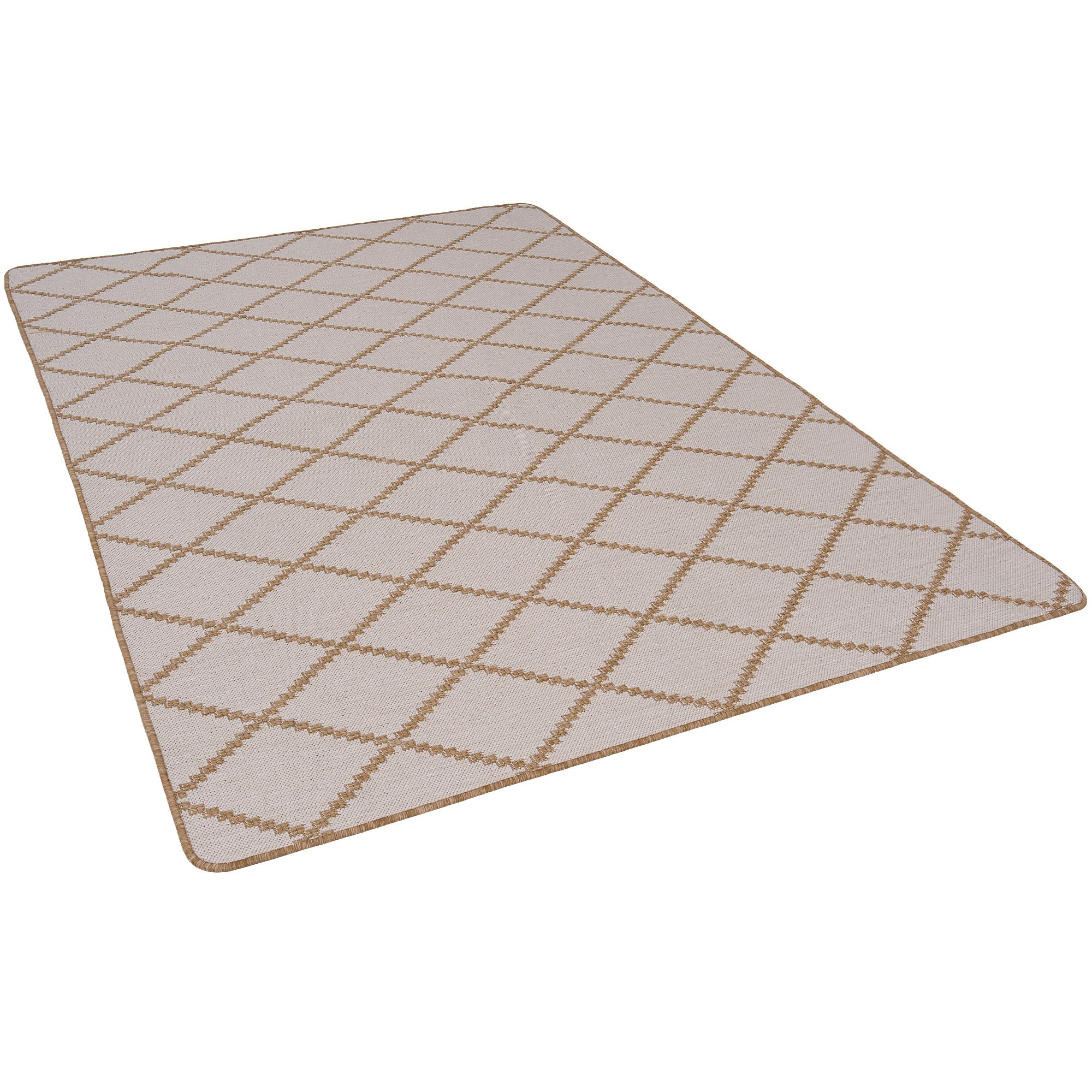 Snapstyle Tapis intérieur & extérieur Newport Beige – Tapis réversible à Motif Losanges pour Balcon et terrasse