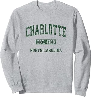 Charlotte North Carolina NC Vintage Athletic Sports Design Sweatshirt