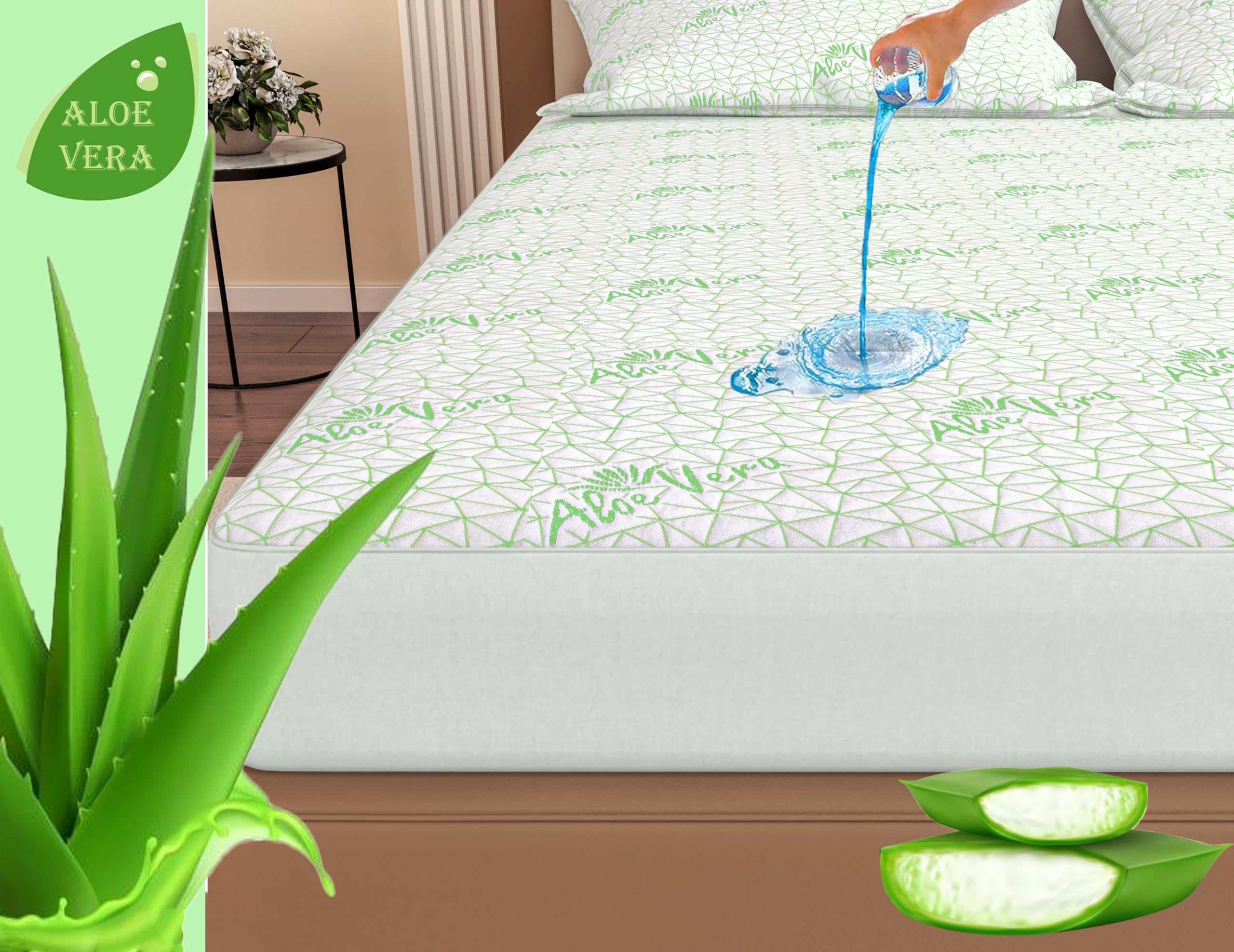 Ayka Waterproof Natural Aloevera Mattress Protector Queen Size Breathable Hypoallergenic Noiseless Ultra Soft Fitted Bed Protector 78x60 inch Mattress/Bed Cover (Super Queen (78 * 60")) (B0D25ZSNKK) Amazon Price History, Amazon Price Tracker
