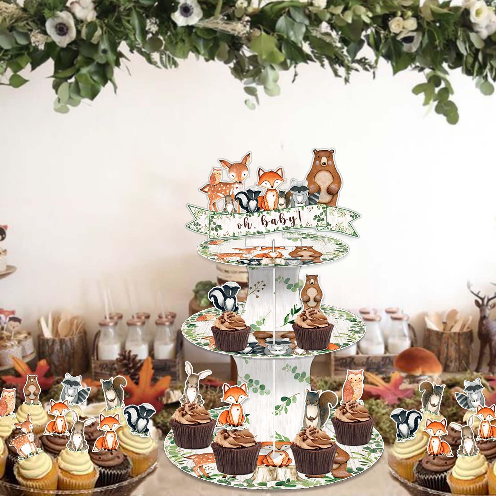 Cupcake-Ständer 3-stöckig Aus Karton – Rustikales Design Für Babypartys & Mottopartys