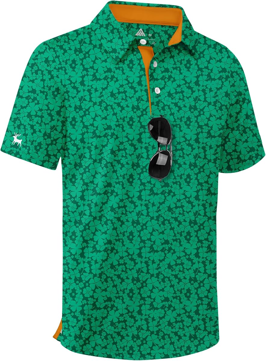 ZITY Polo de golf para niños de manga corta UPF 50+ con estampado de estampado para jóvenes y niños, camiseta divertida con cuello de uniforme escolar