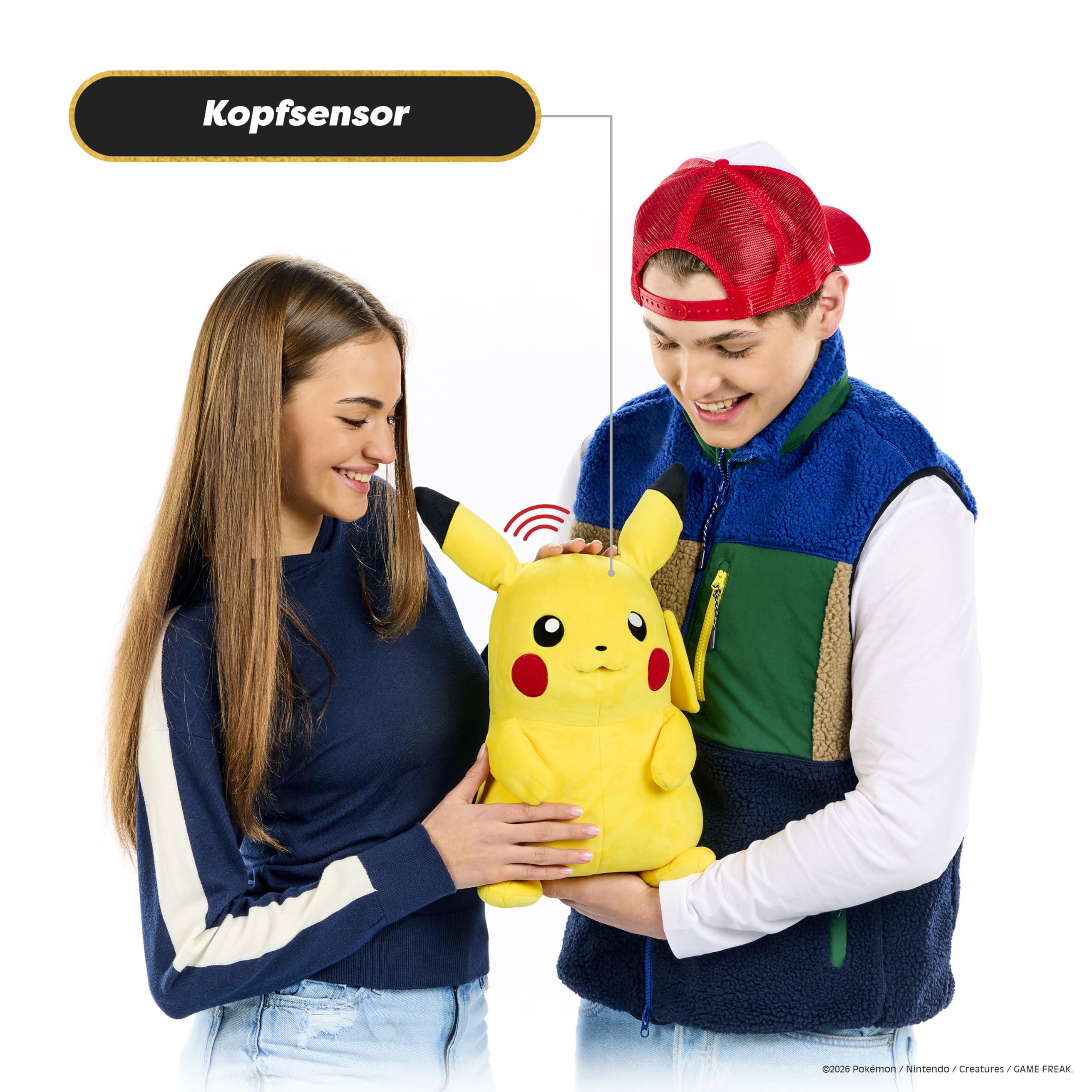 Wow! Stuff Pokémon Pikachu Puppetronic by RealFX I Interaktive Handpuppe 40 cm I 120+ Geräusche & Aktionen I Beweglicher Mund, leuchtende Wangen, blinzelnde Augen, bewegliche Ohren I ab 8 Jahren