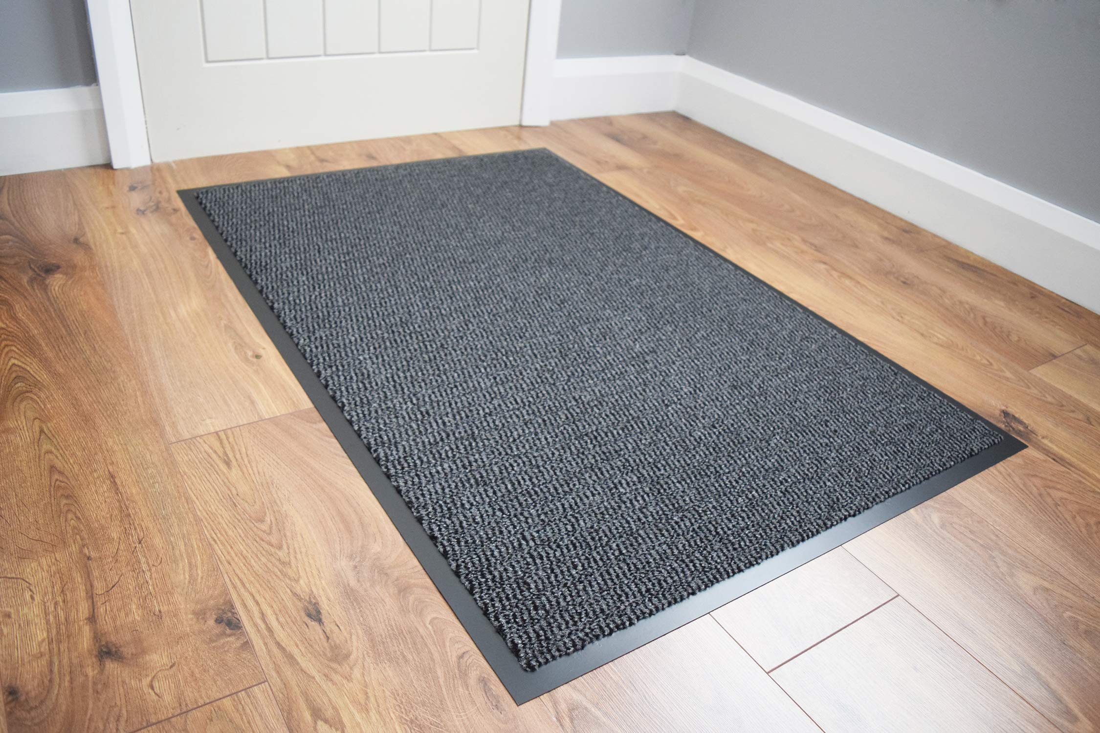 SMALL MEDIUM LARGE GREY KITCHEN MATS HEAVY DUTY BARRIER MAT NON SLIP RUBBER BACK DOOR HALL ENTRANCE RUNNERS MATS (60 x 80 cm)