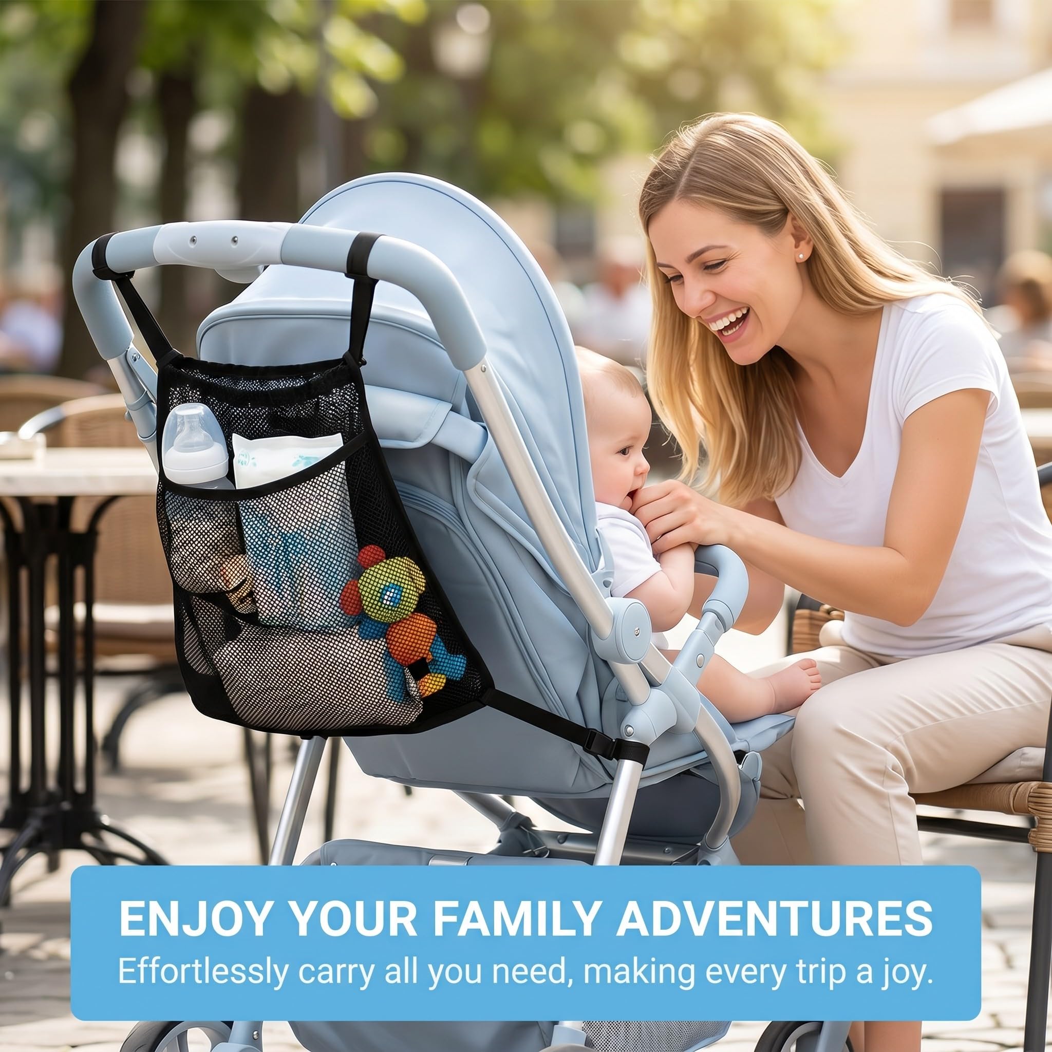 Rete per Passeggino, Borsa Portaoggetti, Accessorio per Carrozzina, Ideale per Viaggi e Passeggiate all'Aperto