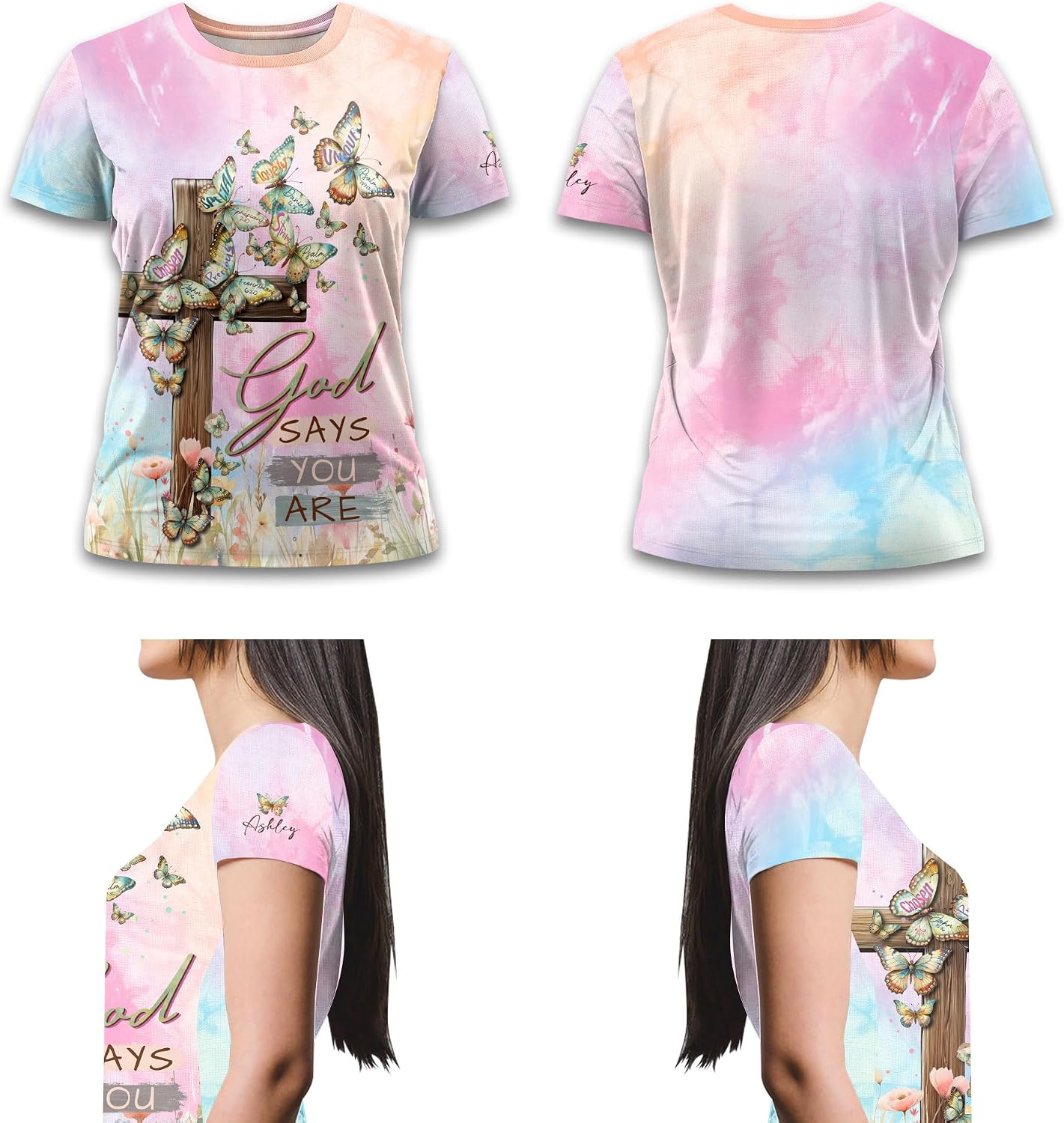 Customized Christian Shirts for Women, Cross Shirt, Bible Verse Shirts for Women, Religious Shirts, Jesus Shirts