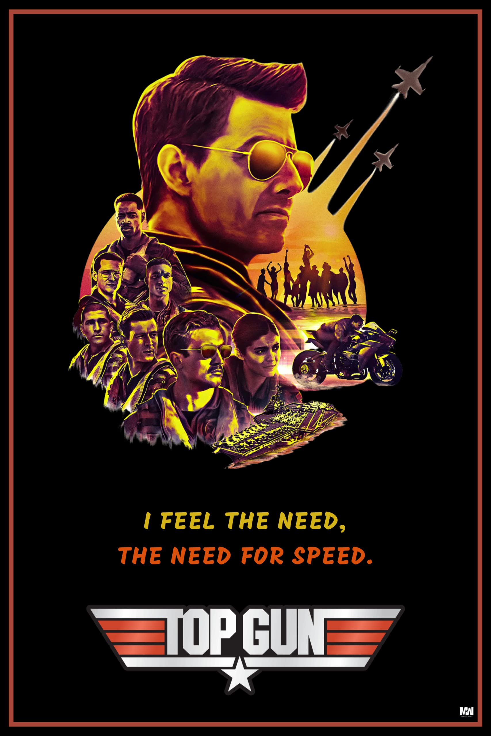 Midnight Works Top Gun Maverick Poster 18 x 12 inch 300 GSM
