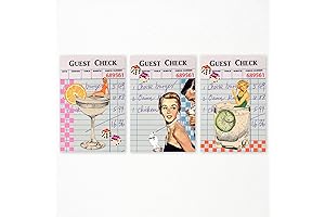 OAOPIC Retro Guest Check Canvas Wall Art: Unframed Vintage Drink Posters for Bar Carts