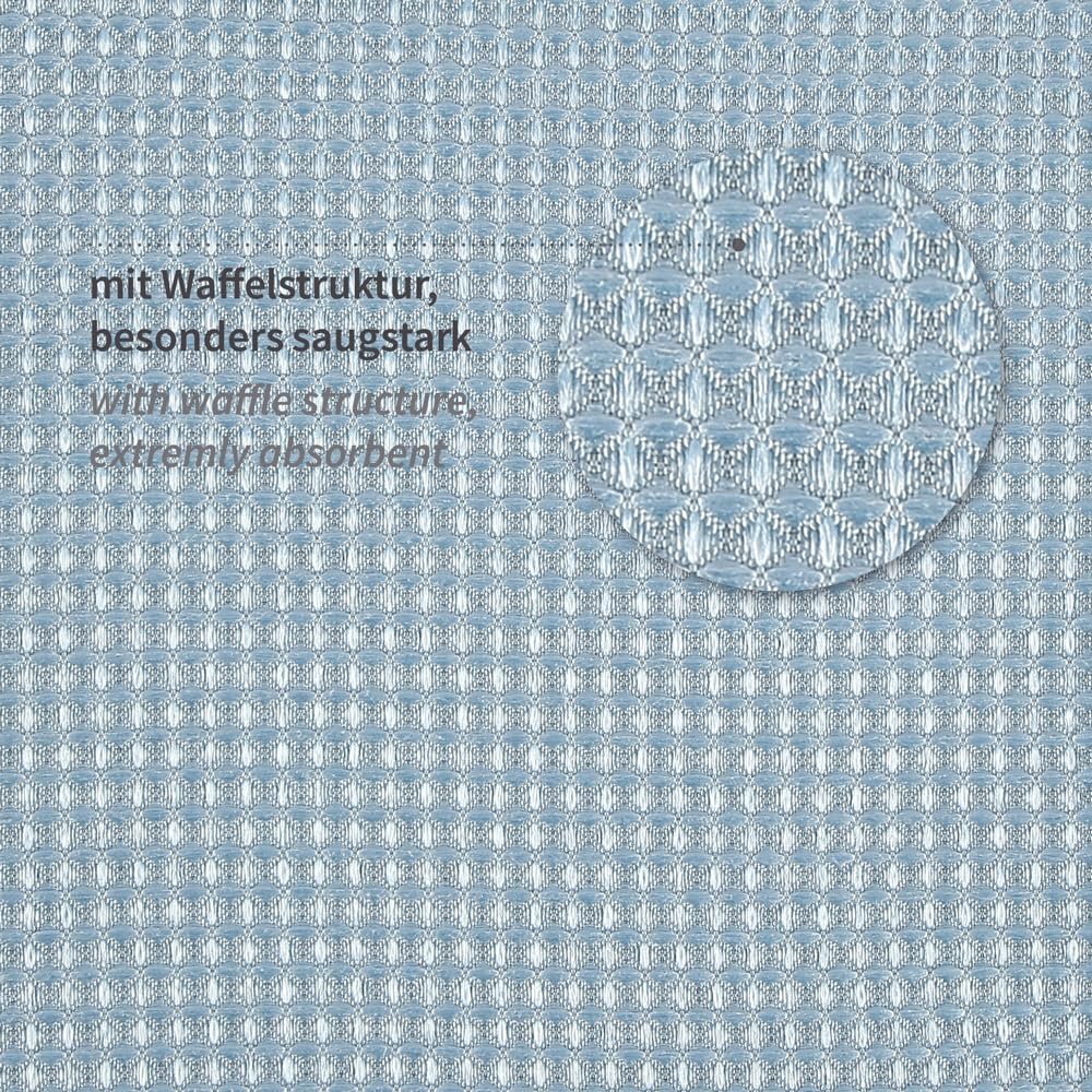 FRANZ MENSCH 50 Stück Mikrofasertücher Micro Master Waffle blau | Polyester/Polyamid, L: 40 cm, B: 40 cm, 300 g/m², Karton, Reinigungstücher, Poliertuch, Microfaser, Küchentücher, Autotücher