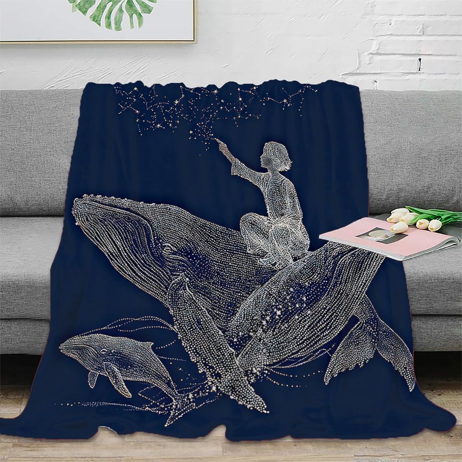 Idée cadeau originale plaid baleine 3D literie douce toutes saisons pour la famille