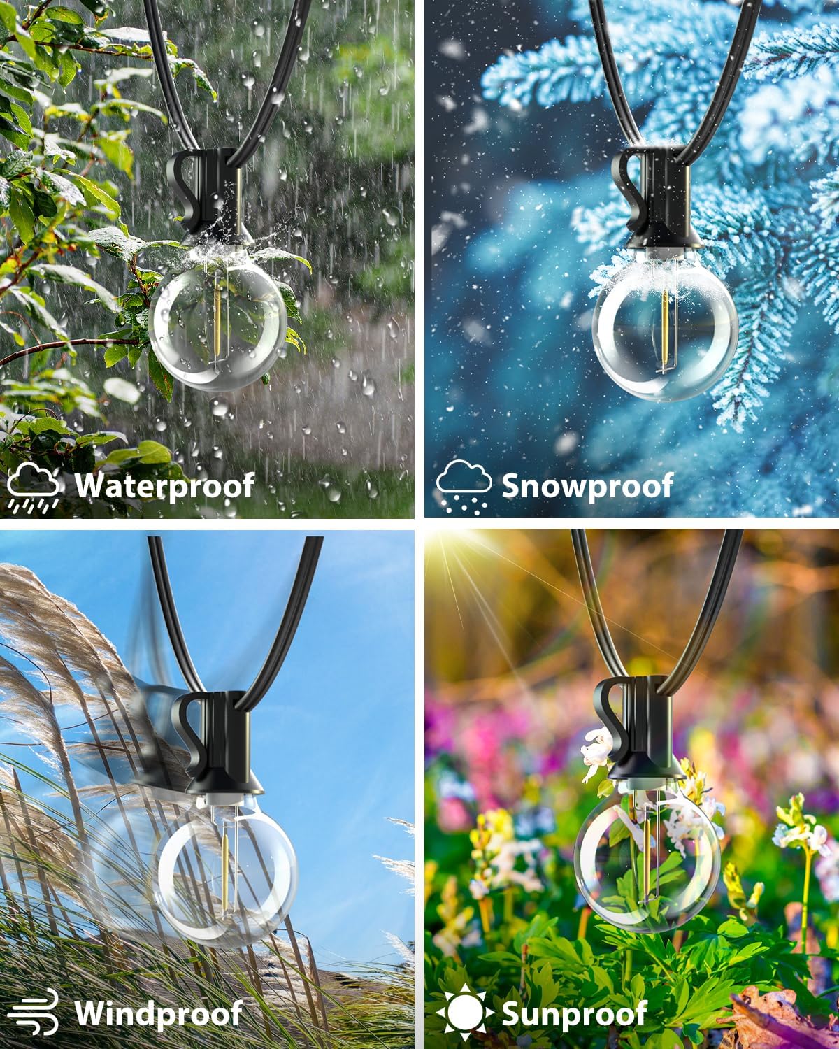 kolpop [Regulable & Temporización Guirnaldas Luces Exterior, 9.7M/30FT Luces Exterior, 10+1 LED Bombillas Impermeable Cadena de Luces Terraza Exterior, Interior Deco para Jardín, Patio, Fiesta