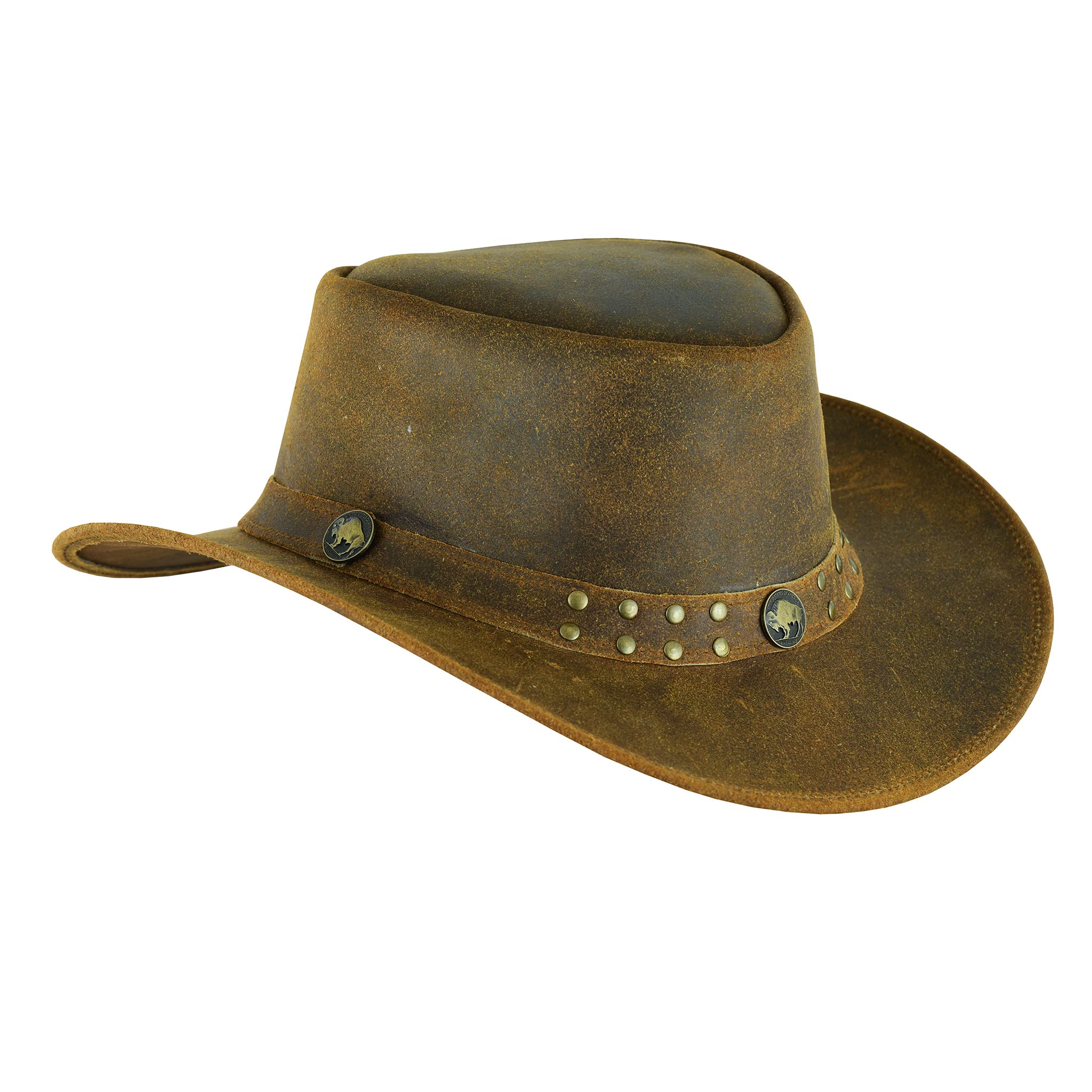 LeatherickSombrero de Vaquero Sombrero de Piel de Vaca de Estilo Australiano de Ante Genuino