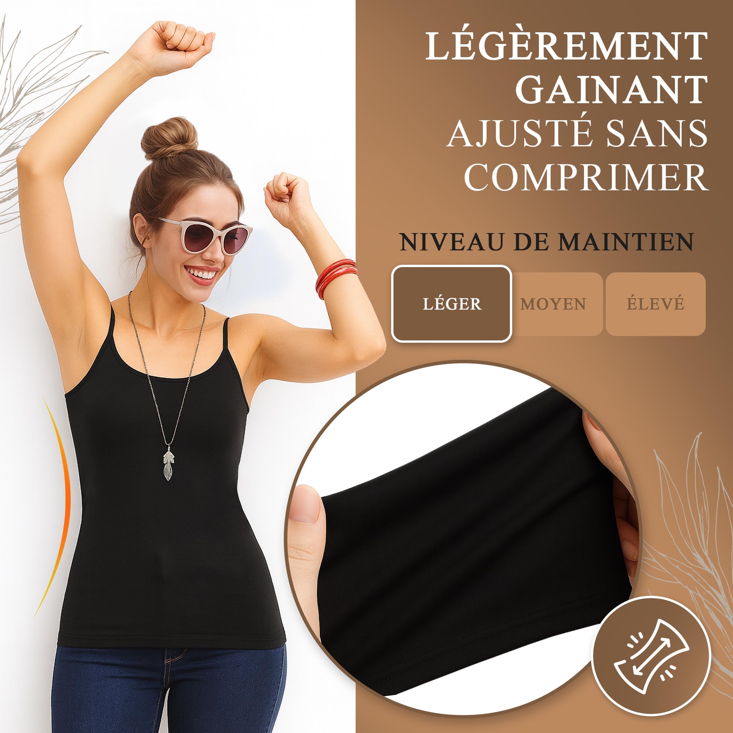 UnsichtBra Femme Basics | Lot de 3 Débardeurs Fines Bretelles | Maillots De Corps pour Femmes