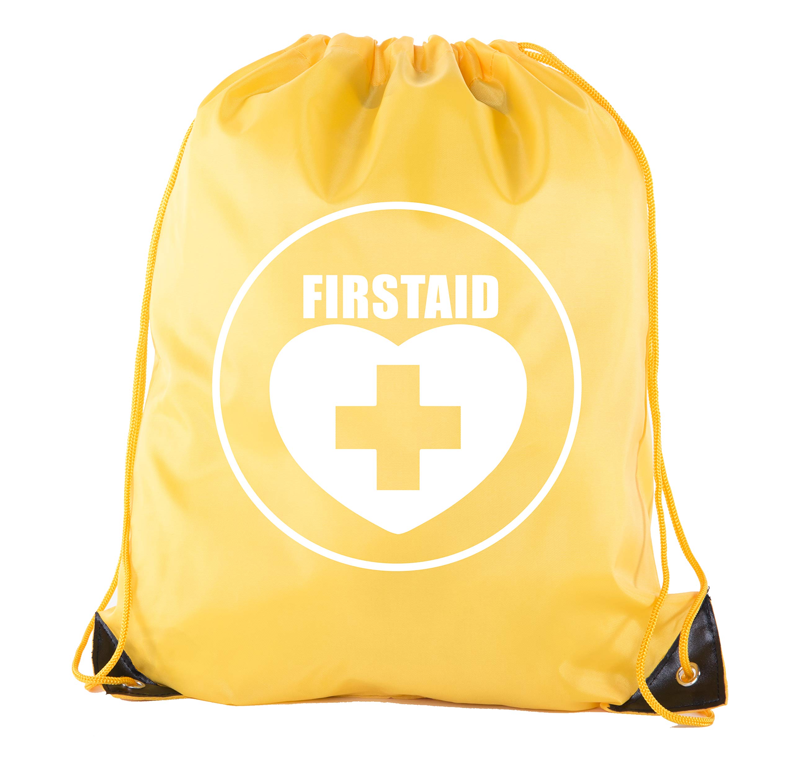 Mato &amp; Hash First Aid Backpack Drawstring Medical Bag for Emergencies or Epi Pen &amp; Medicine - 10PK Athletic Gold CA2500FirstAid S2
