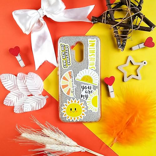 Miniatura 6 de BulbaCraft 100 calcomanías pequeñas de sol, calcomanías de sol y calcomanías para laptop y botellas de agua, calcomanías de You are My Sunshine y