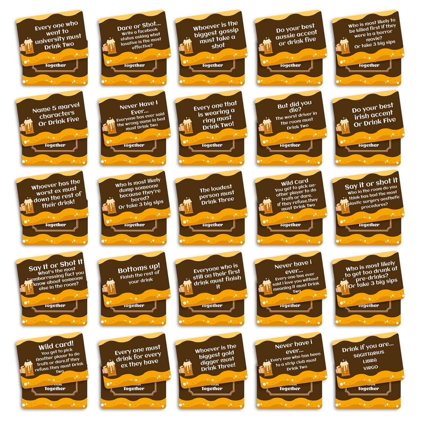 Adult Drinking Game for Parties - Playing Card Decks 50pcs - Dedicated Deck Card Games Drinking Card to Promote Friendship