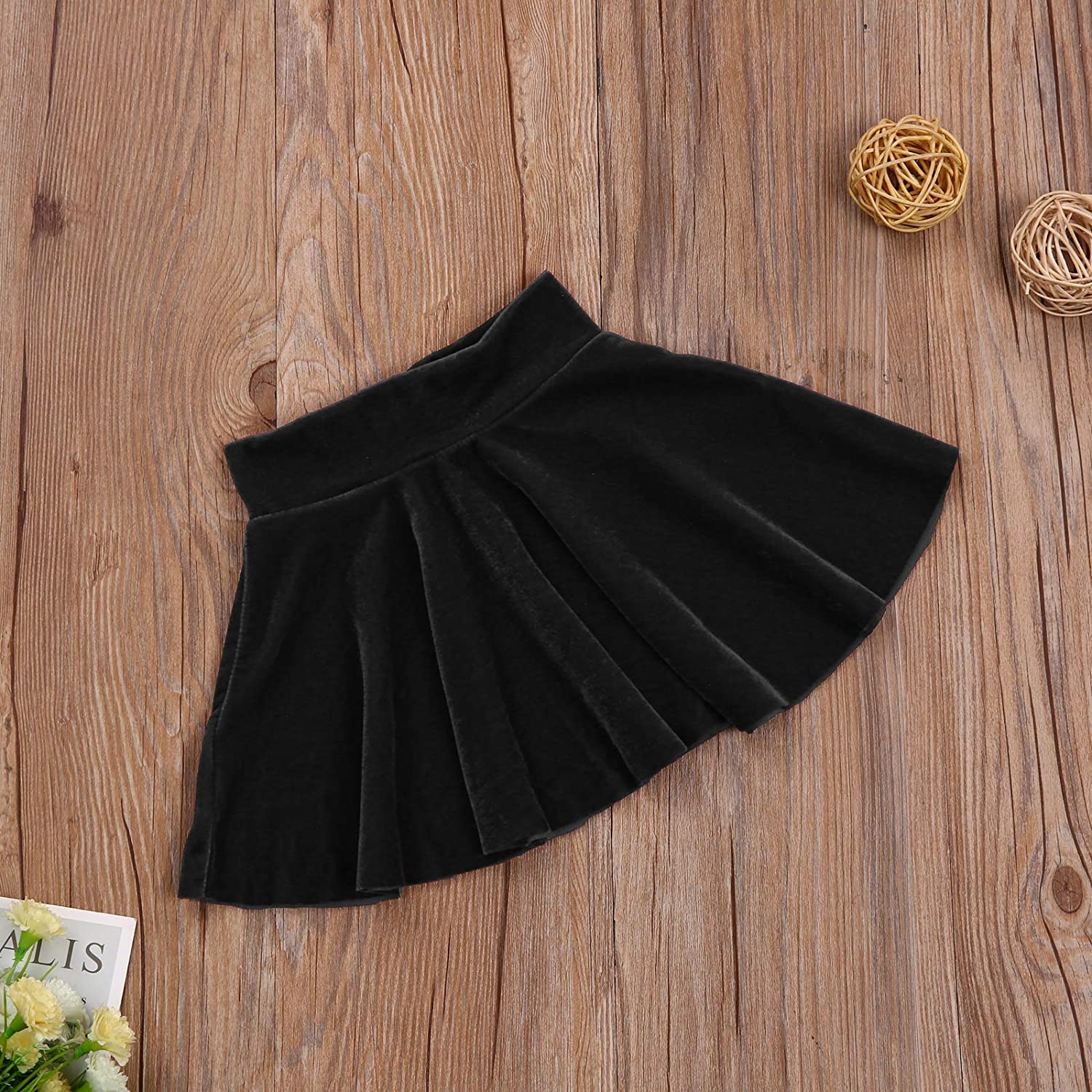 HIBA CREATIONS Black Velvet Skirt for Baby Girl 2-3 Years - Image 2 thumbnail