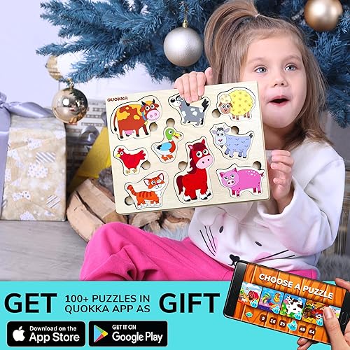 Miniatura 6 de QUOKKA - Rompecabezas de madera para niños de 3 a 5 años en una bolsa rompecabezas del alfabeto para niños pequeños de 2 a 4 años juguete educativo