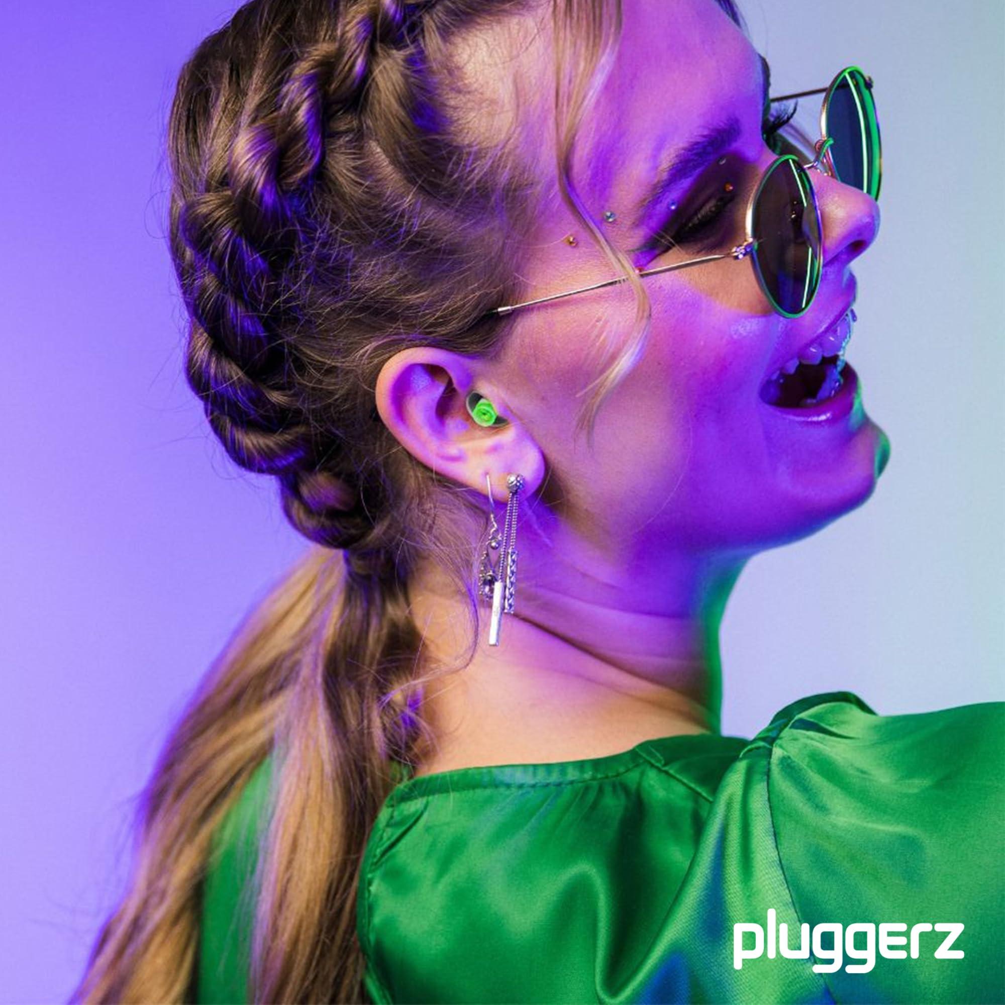 Pluggerz Enjoy Music Earplugs, Skin-Friendly Material Ear Plugs with Filter, 23–28 dB Noise Reduction Rating, Universal-Fit Hearing Protection for Concerts, Festivals, Musicians & Events, 1 Pair