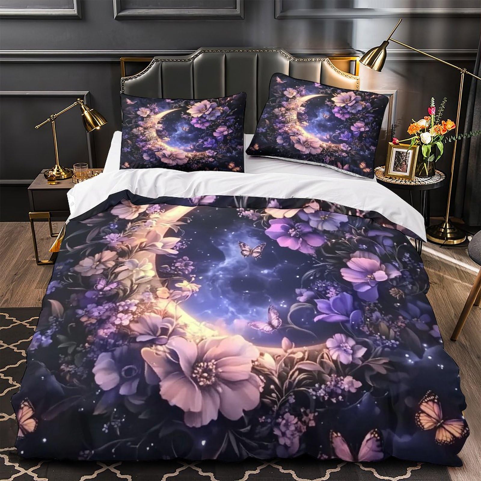 Housse de couette lune 140x200 microfibre 3D respirante