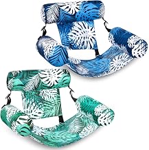 Set of 2 Inflatable Swimming Pool Hammock Buoy Adult Pool with Net Inflatable Lounger Pool