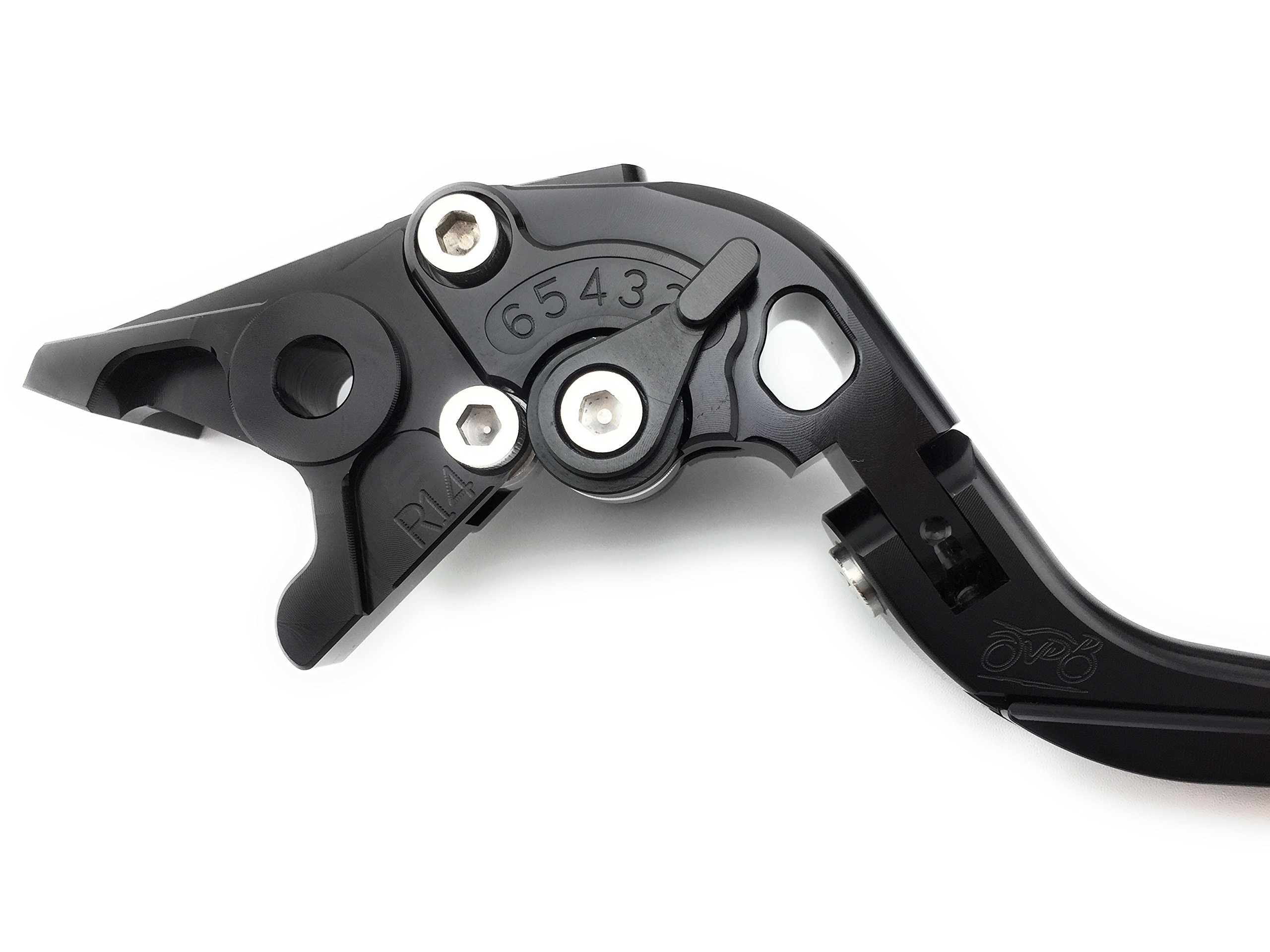 avdb-moto Coppia di leve regolabili e pieghevoli, CNC, Compatibile con Kawasaki ZZR 1400 performance Sport 2016 2017 2018 (Nero-Nero)