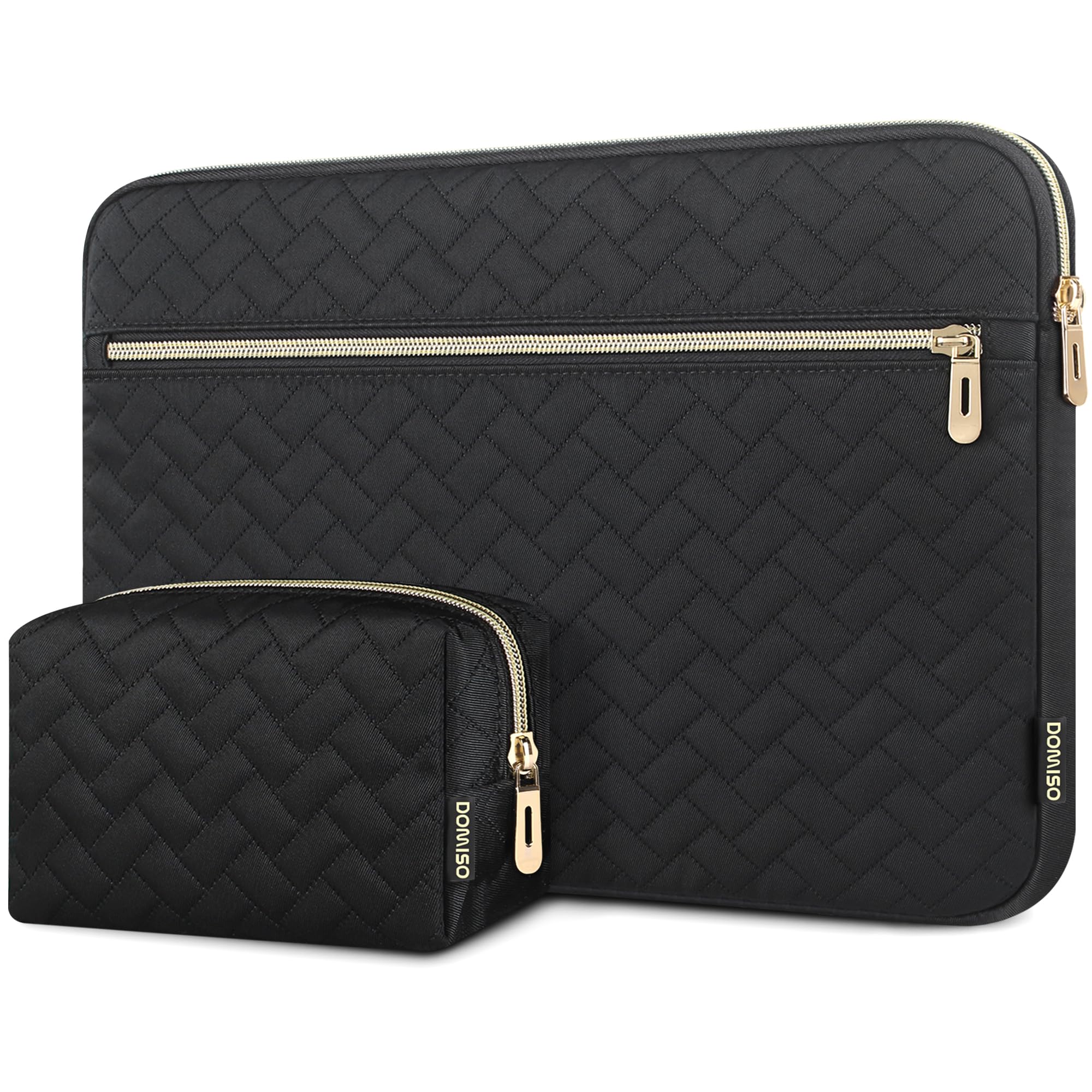 DOMISO 14 inch Laptop Sleeve for MacBook Air/Pro 14 inch MacBook Pro 14 Case Compatible with MacBook Pro 14 inch M4 M3 Protective Computer Sleeve 14 inch Laptop with Small Case, Black