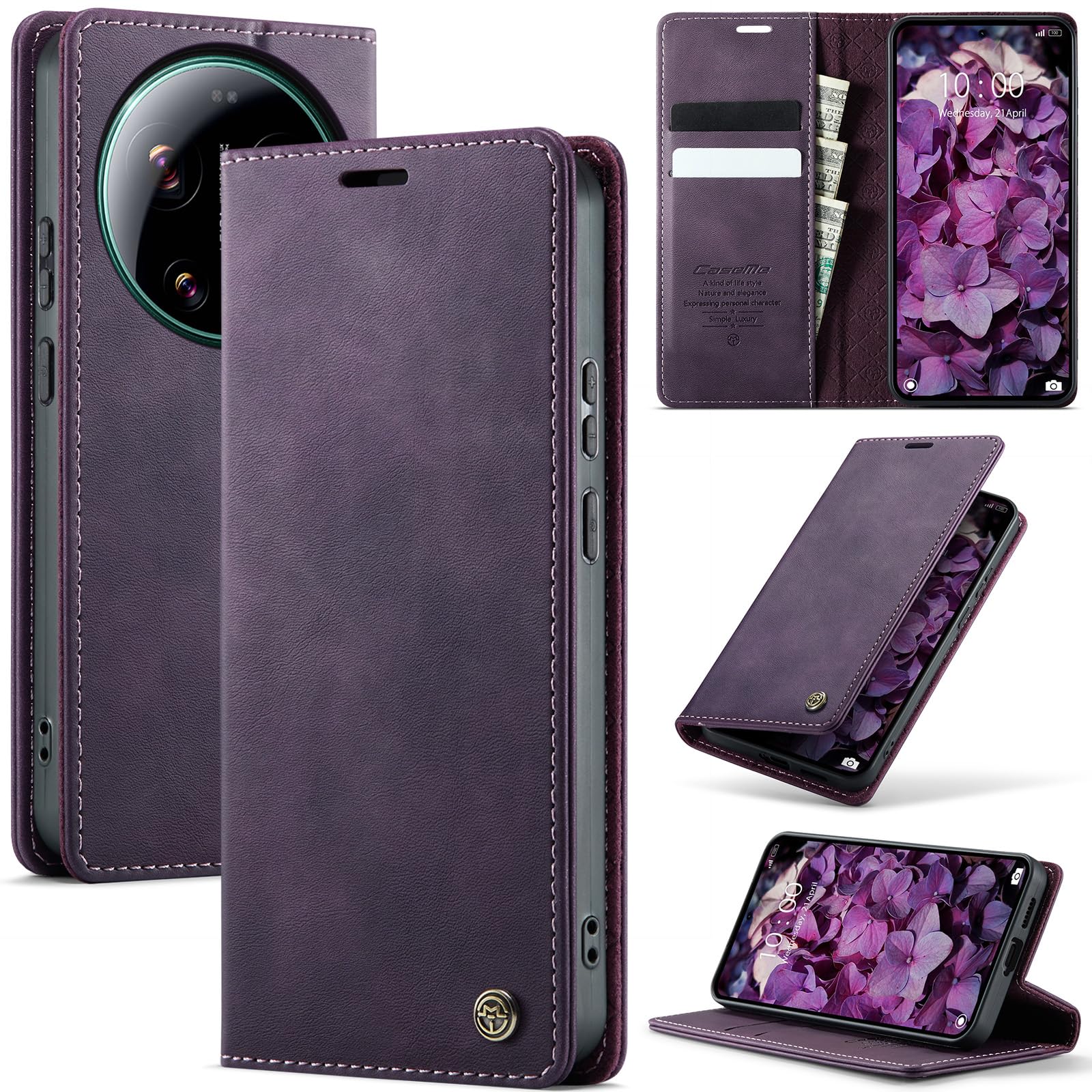 Lonjanfon Handyhülle, hülle klapphülle[Premium Hochwertig Lederhulle][RFID Blockierung][Ständer Funktion][Kartenfach] Schutzhulle Magnet Klappbar Flip Case Tasche