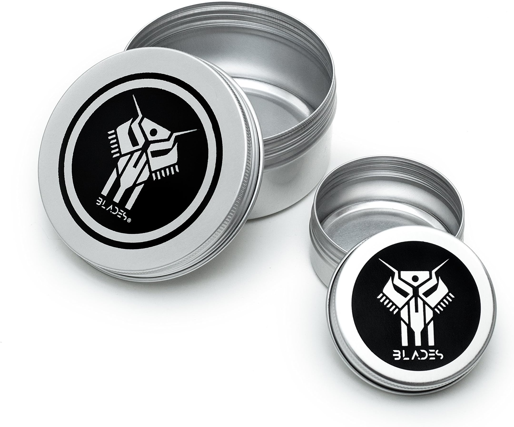 BLADES Aluminum Stash Jar, Set of Two Smell Proof Containers Dry Herbs, Spices, Tobacco, Medicine, Tea, Coffee, Pills