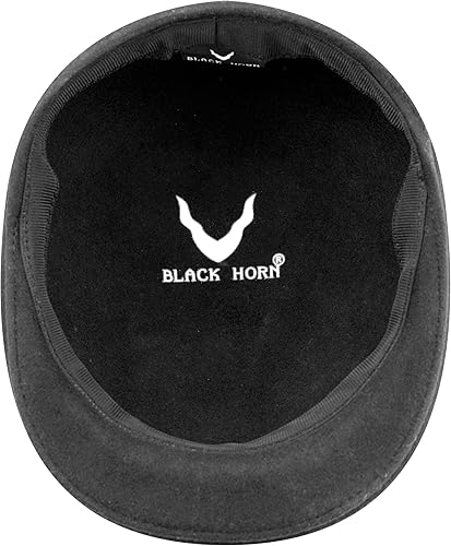 Miniatura 4 de Black Horn Newsboy - Sombrero de fieltro de lana suave triturable para otoño e invierno