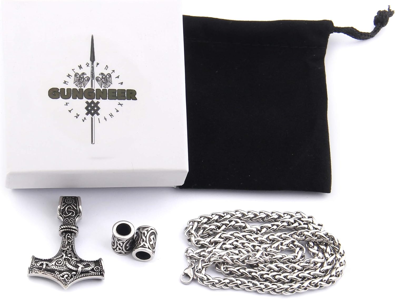 Stainless Steel Mjolnir Thor Hammer Necklace Pendant Norse Viking Battle Axe Amulet Jewelry Men Women - Image 2