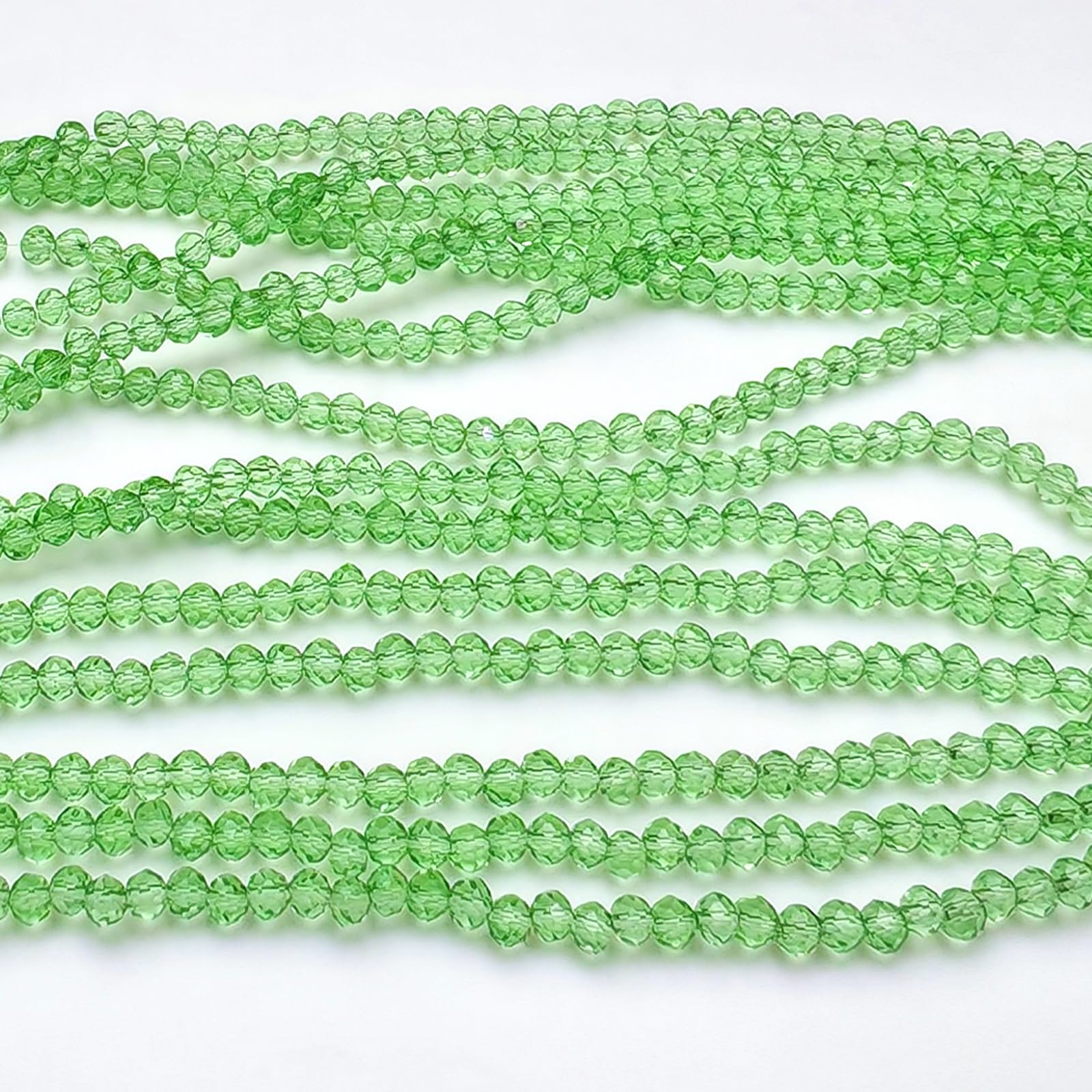 2mm Rondelle Glass Beads for Jewelry Making, Faceted Briolette Crytal Spacer Beads for Bracelet Necklace Earring, Peridot 1200pcs