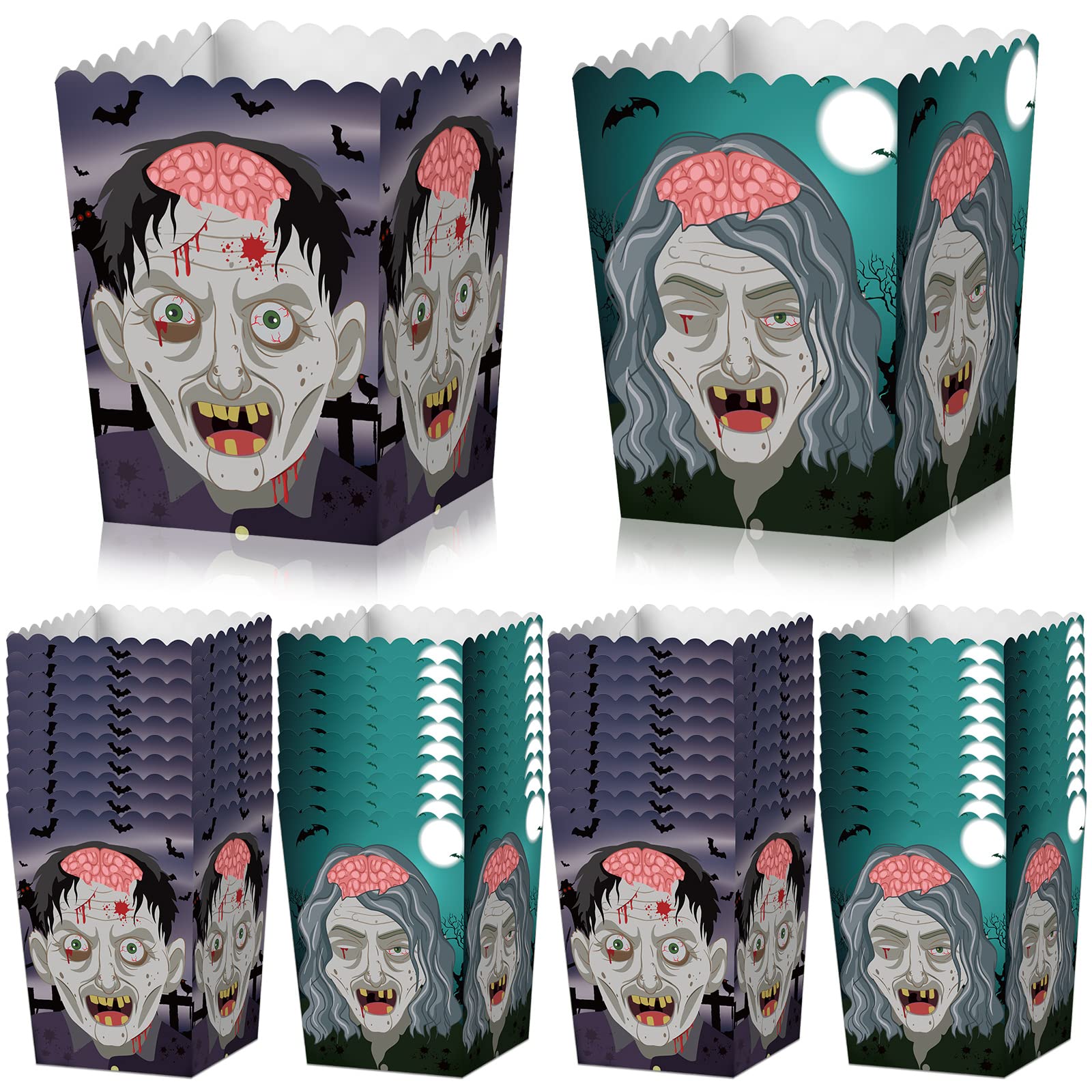 Buy Kisston 48 Pieces Mini Halloween Party Popcorn Boxes Zombie Head