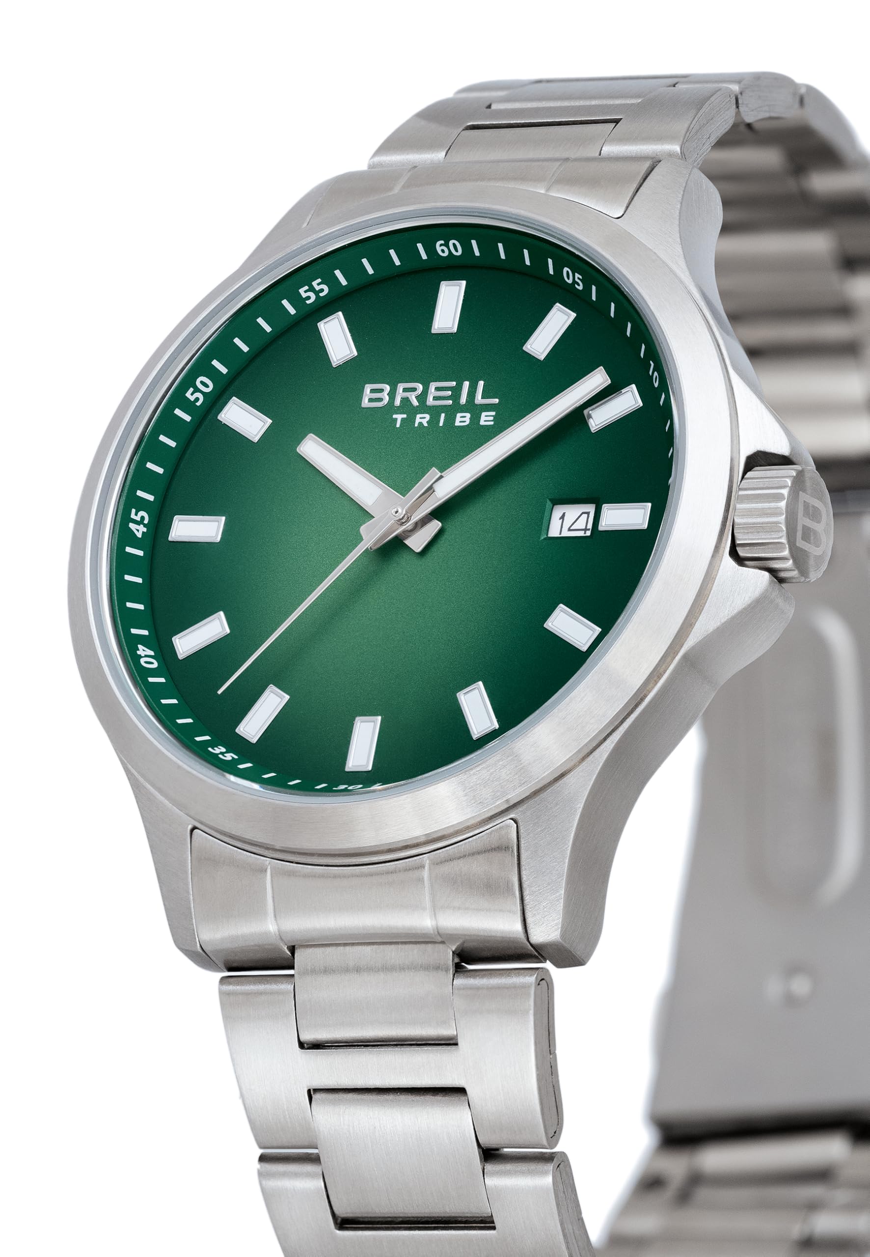 Breil, Collezione Kai, Orologio Uomo Solo Tempo, Orologio in Acciaio, Design Elegante, Impermeabile fino a 50m, Movimento al Quarzo, Cassa 40 mm, Pratica Chiusura con Pulsanti