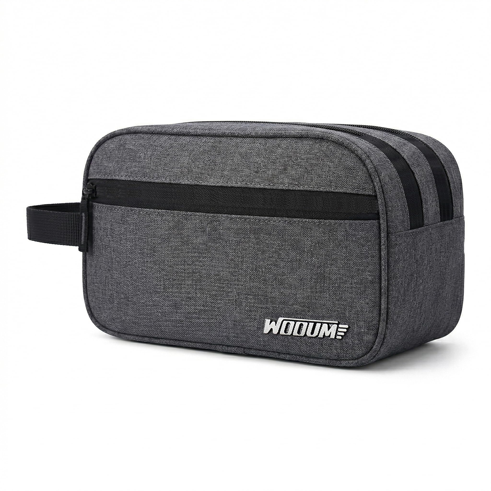 Wooum Travel Toiletry Pouch for Men 1 Year Warranty Shaving Kit Bag Travel Pouch Organizer Medicine Bag Toilet Kit for Travel Small Travel Pouch Bag for Men & Women (Dark Grey)