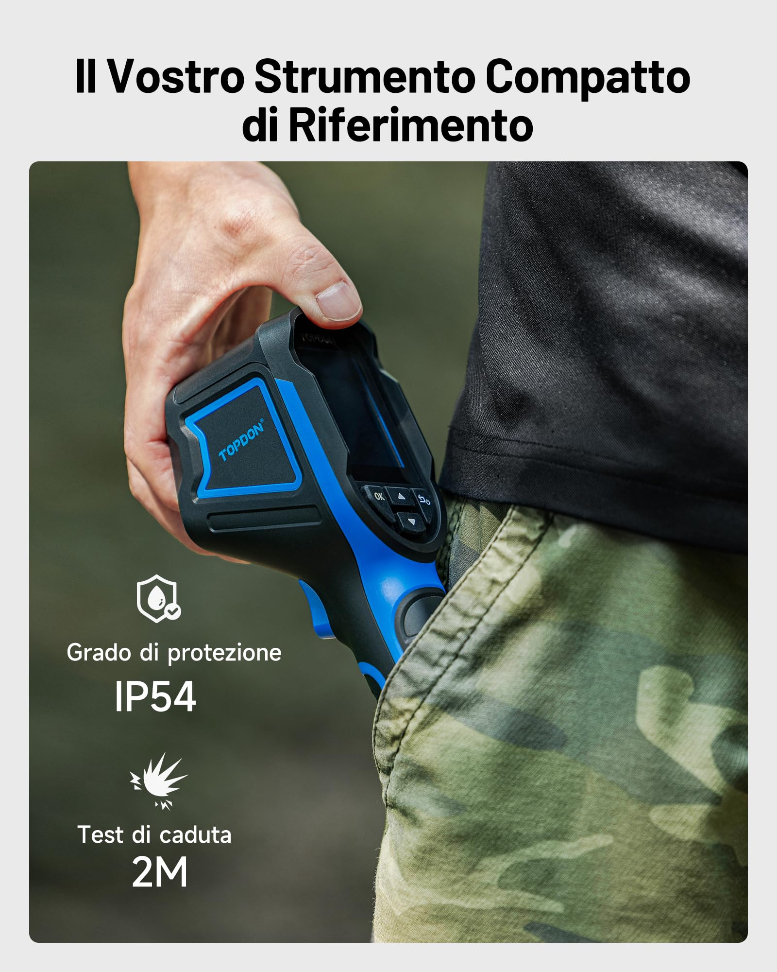 TOPDON Termocamera TC004 Mini, 240x240 IR Telecamera Termica con 15 Ore Batteria, -20°C~450°C, 25 Hz Termocamera Professionale Portatile per HVAC, Perdite Acqua, Manutenzione Casa ed Elettriche