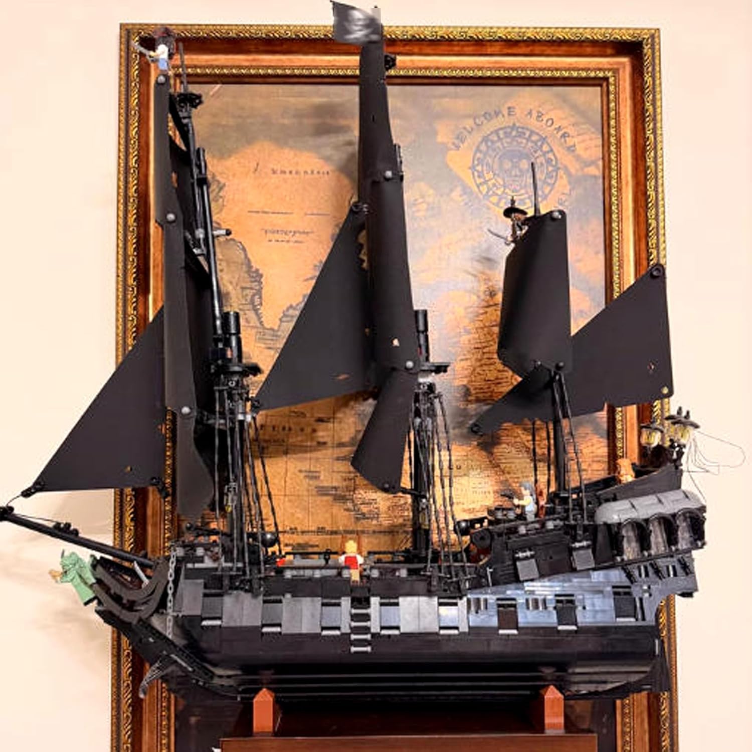 Acrylic Display Wallboard for Lego 10365 Captain Jack's Black Pearl Building Set, Decorative Painting Display Stand, Art Wall Mount Frame for Pirate Ship(Frame Only)