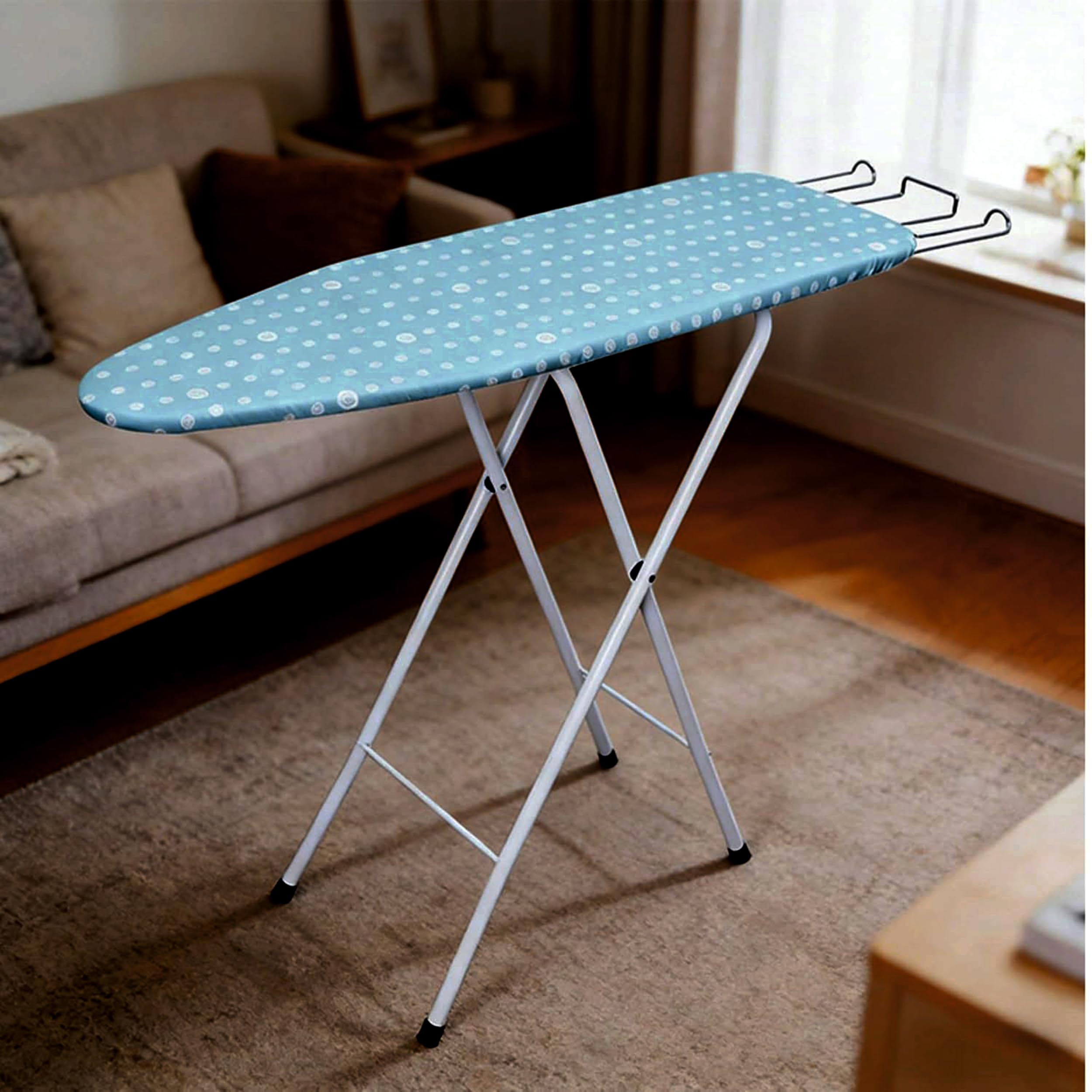 JIALTO Vertical Ironing Board with 16 mm Metal Bracket, Adjustable Height Stand, Pure Cotton Cloth Cover, Foldable Iron Board for Home (Green, A0-1 - 111 L X 30 W CM)-image-37