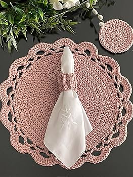 ランチョンマット&ナプキンセット　６枚セット　花の刺繍　カットワーク ランチョンマットセット Orange – SUKOBURU