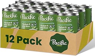 Pacific Foods Organic Lightly Salted Chicken and Wild Rice Soup, 16.3 oz Can (Pack of 12)