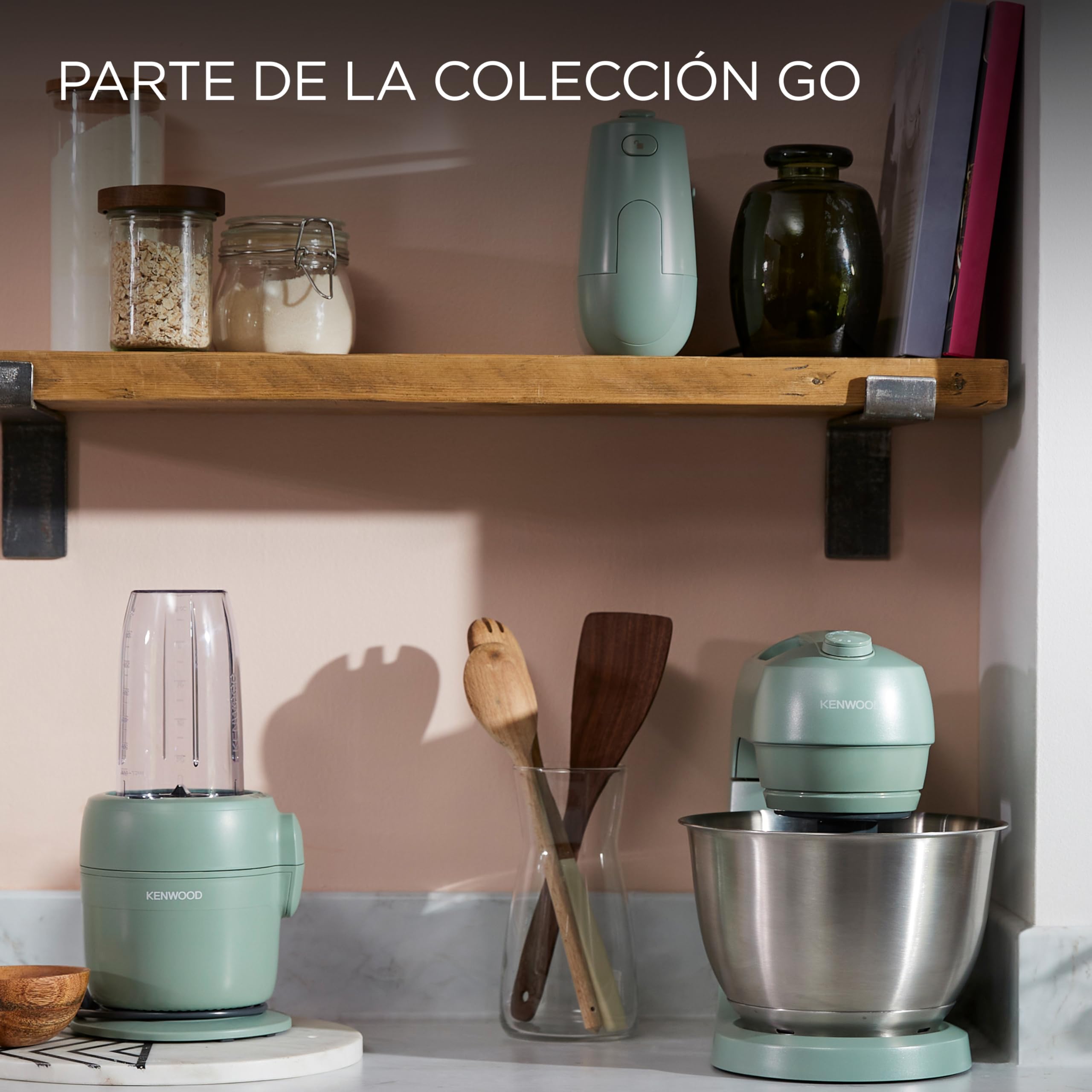 Kenwood MultiPro Compact – Procesador de Alimentos con Express Serve, Cuchilla de Acero Inoxidable, Discos para Cortar y Rallar, Recipiente de 600 ml, Función Pulse, Verde Eucalipto (FDP23.380GR)