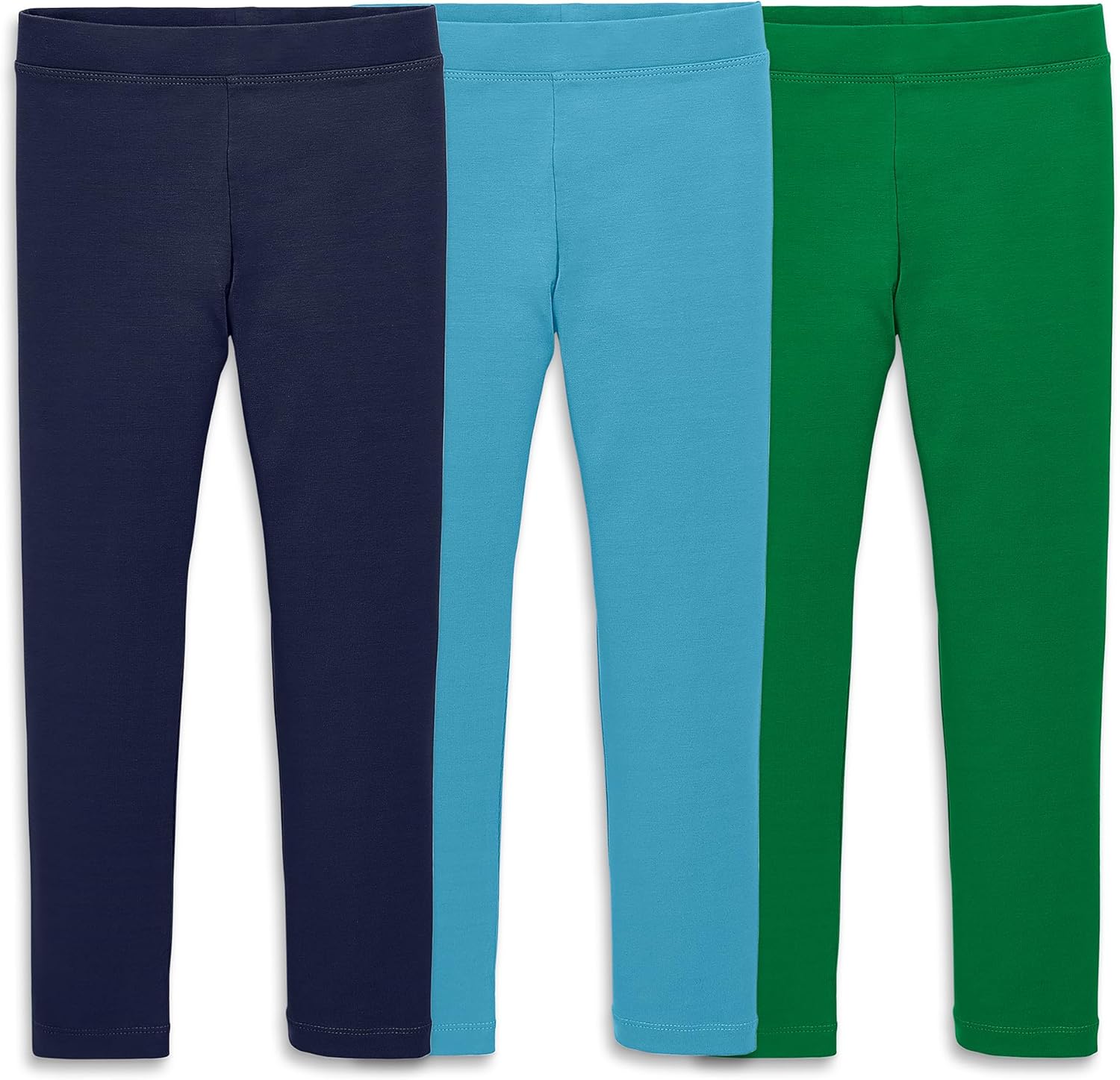 Primary Kids Legging 3-Pack – Soft Cotton Stretch Pants for Toddlers & Kids, Everyday Pull-On Leggings with No-Roll Waistband