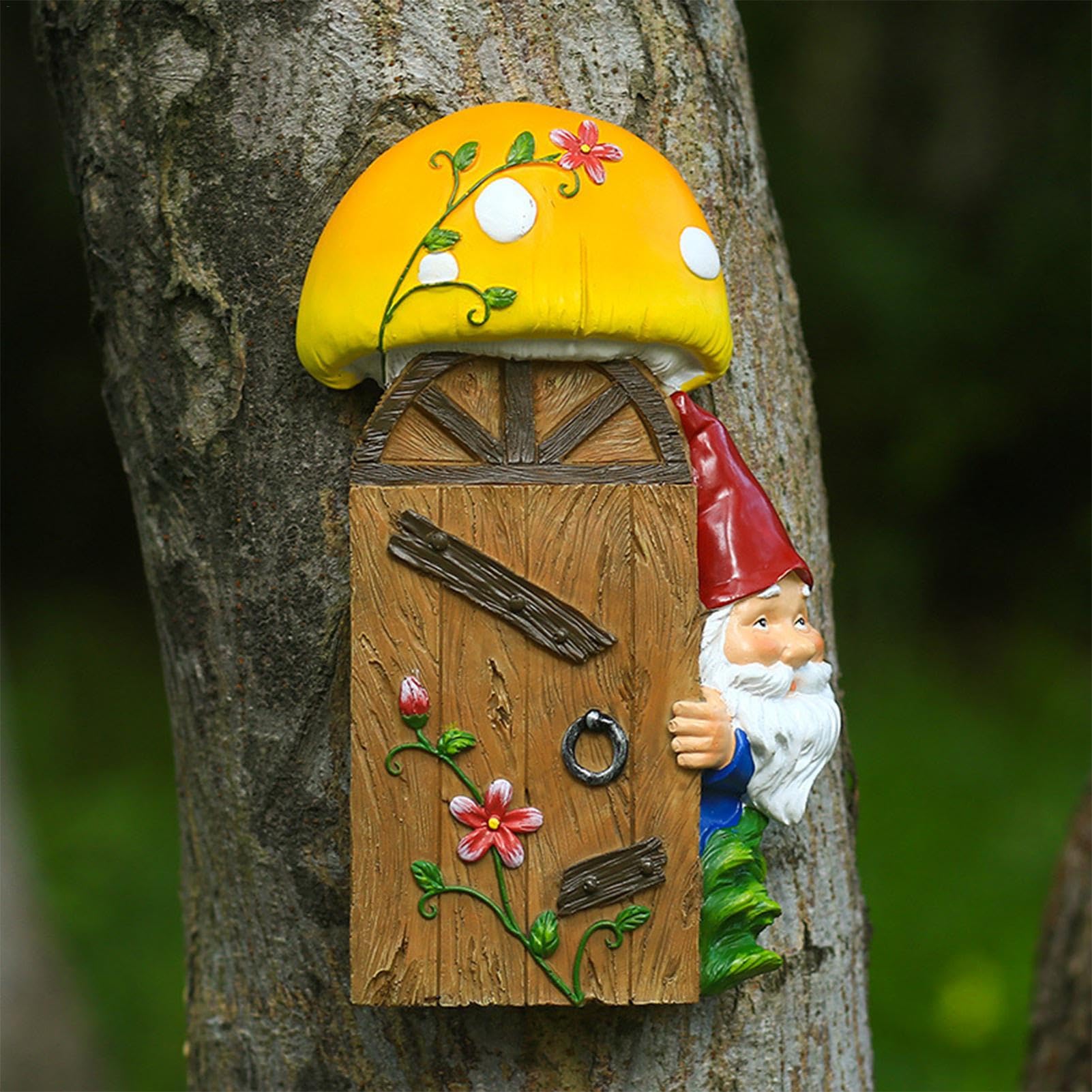 Bajkowe dekoracje na drzewko dekoracje na zewnątrz i na zewnątrz | na zewnątrz drzwi Tree Hugger, wodoodporne akcesoria do ogrodu wróżki, dekoracje