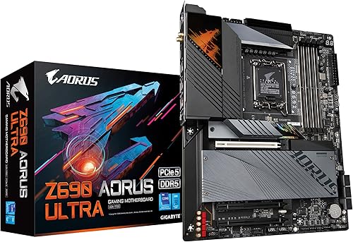 GIGABYTE Z690 Aorus Ultra (LGA 1700Intel Z690ATXDDR5Quad M.2PCIe 5.0USB 3.2 Gen2X2 Tipo CWiFi 62.5GbE LANplaca base para juegos)
