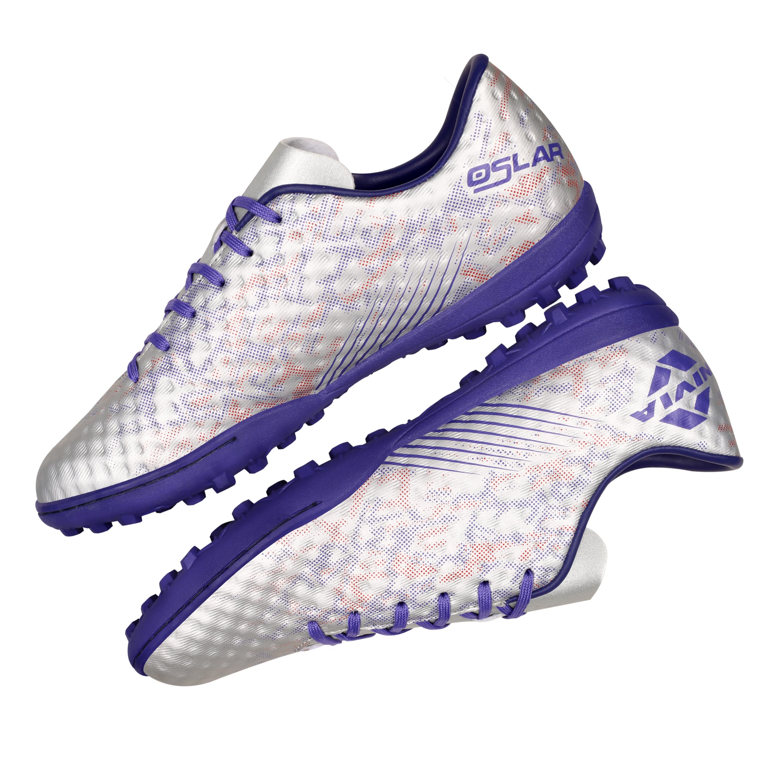 Nivia Oslar 3.0 Turf Shoes for Men/Rubber Studs with Spacer Mesh with Film Upper/Die Cut Lightweight Insole/Ideal for Hard Surfaces Artificial Turf Surfaces/UK-10 (Silver) (B0CCP6LRZW) Amazon Price History, Amazon Price Tracker