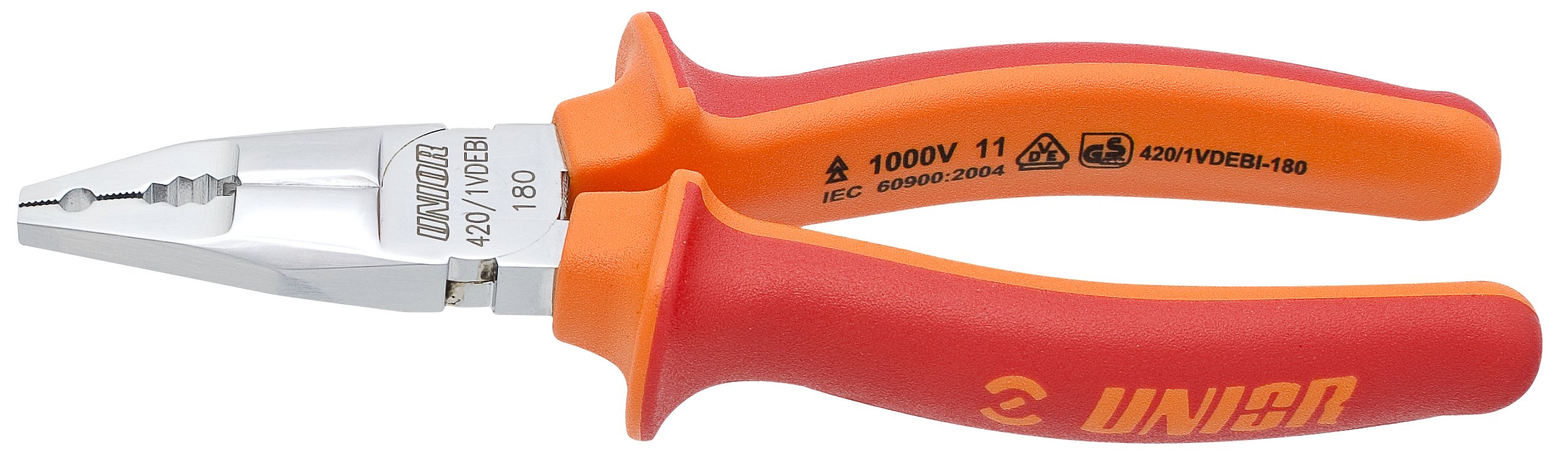 Unior 420/1VDEBI Electric 180 mm Fully Insulated High-Leverage Combination Pliers, Black
